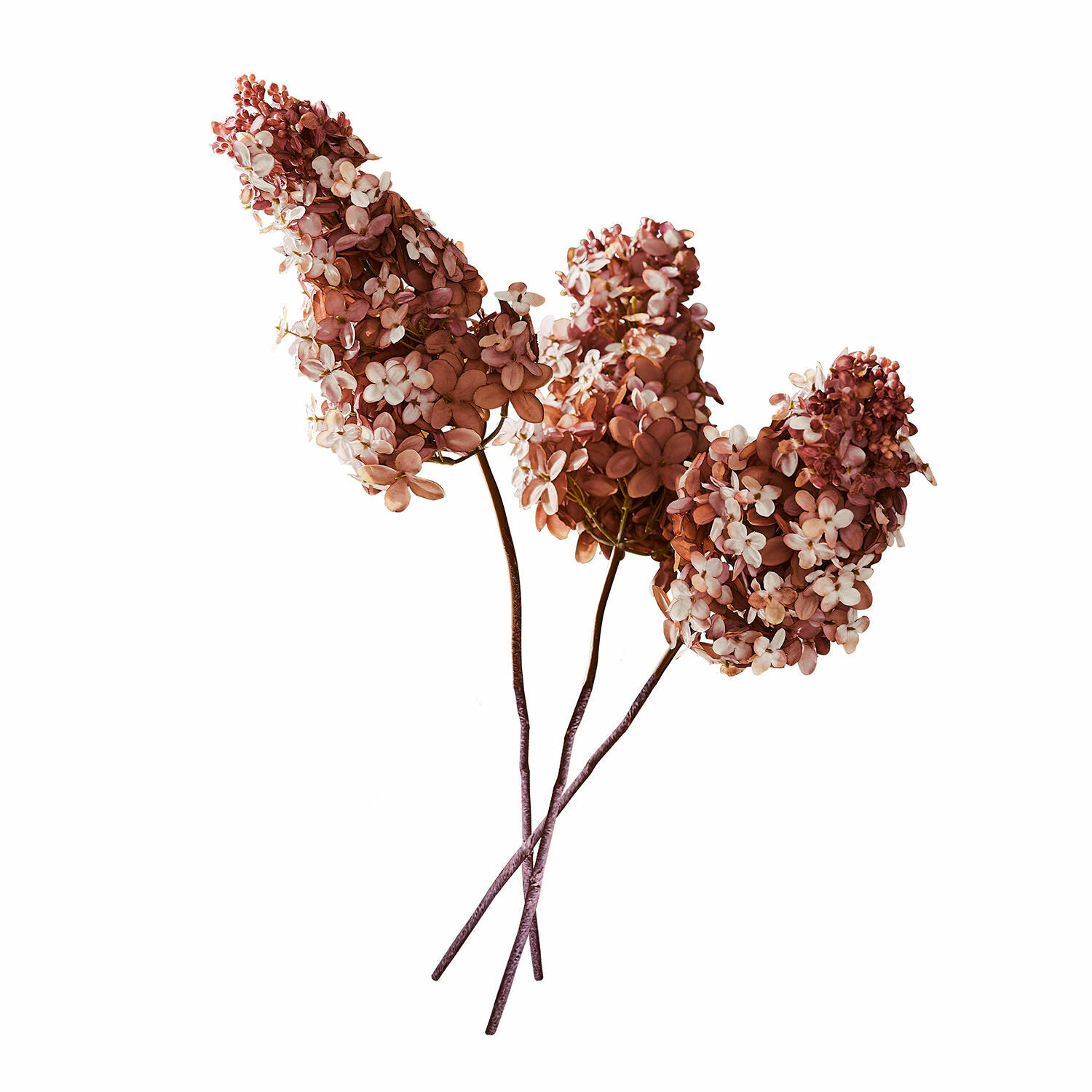 Set de 3 flores decorativas Ylvi Tres ramas de flores secas en tonos rosa y blanco para decoración de interiores