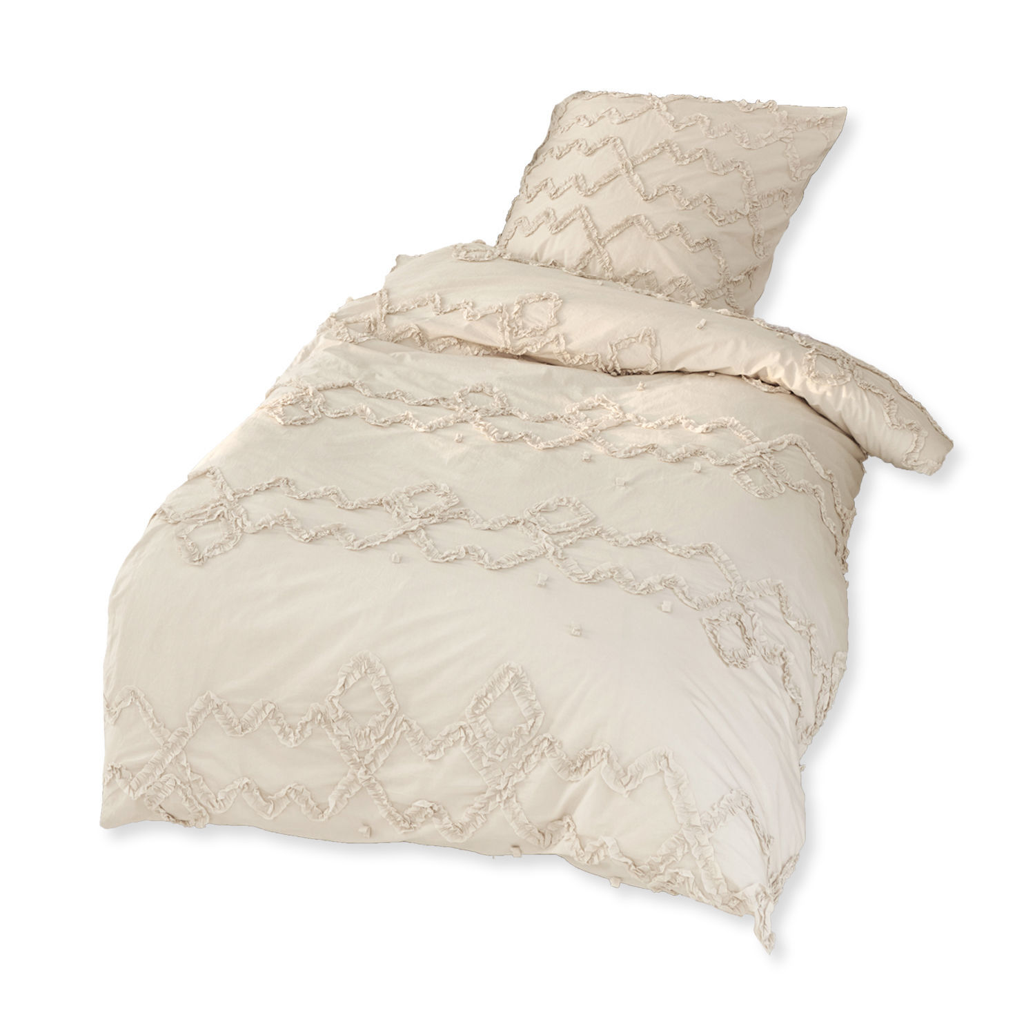 beige Ropa de cama beige Laine de algodón suave con diseño decorativo, cómoda y elegante para dormitorio