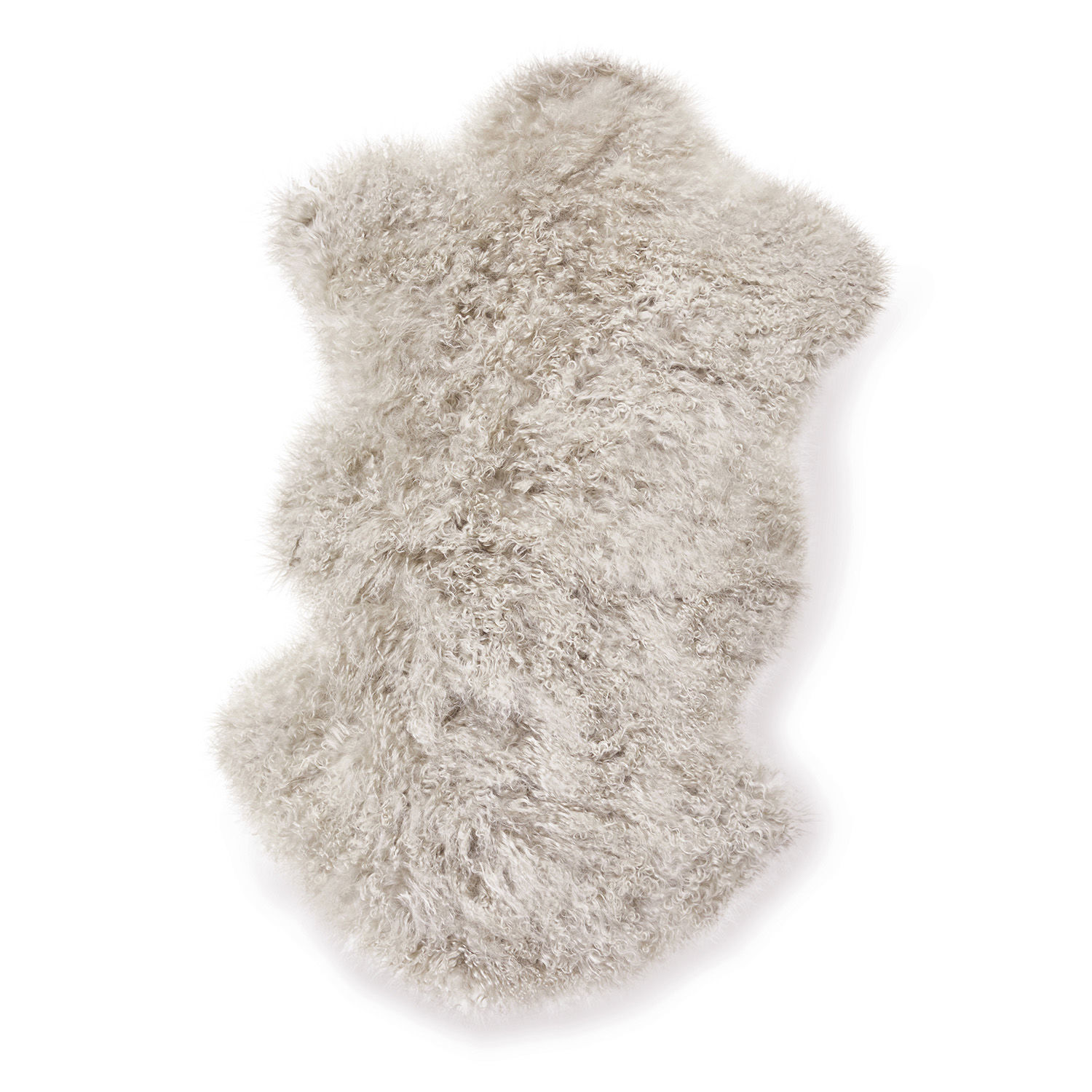 gris Piel de oveja gris natural con pelo rizado suave, alfombra decorativa para interiores