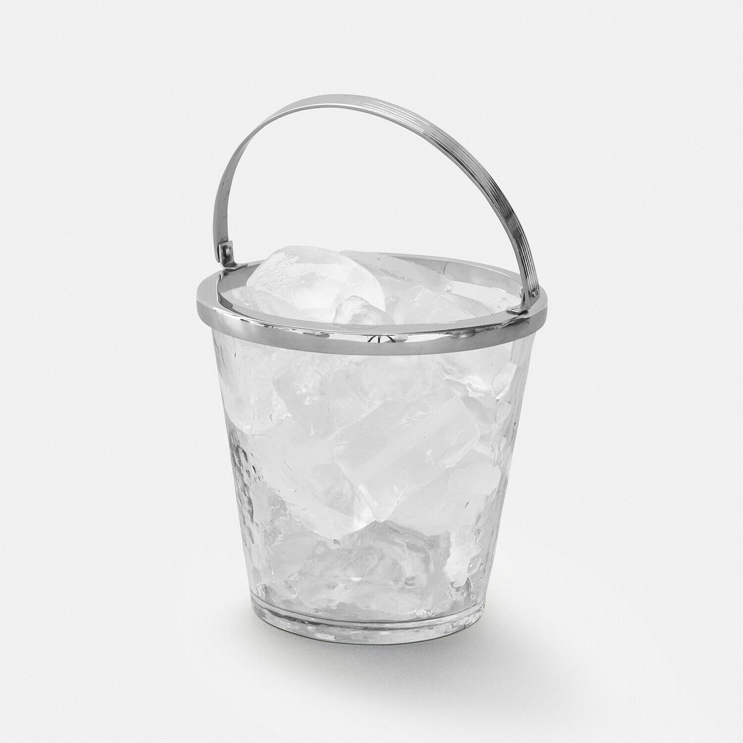 Cubitera Cressford Cubo transparente para hielo con asa metálica, ideal para servir bebidas con hielo