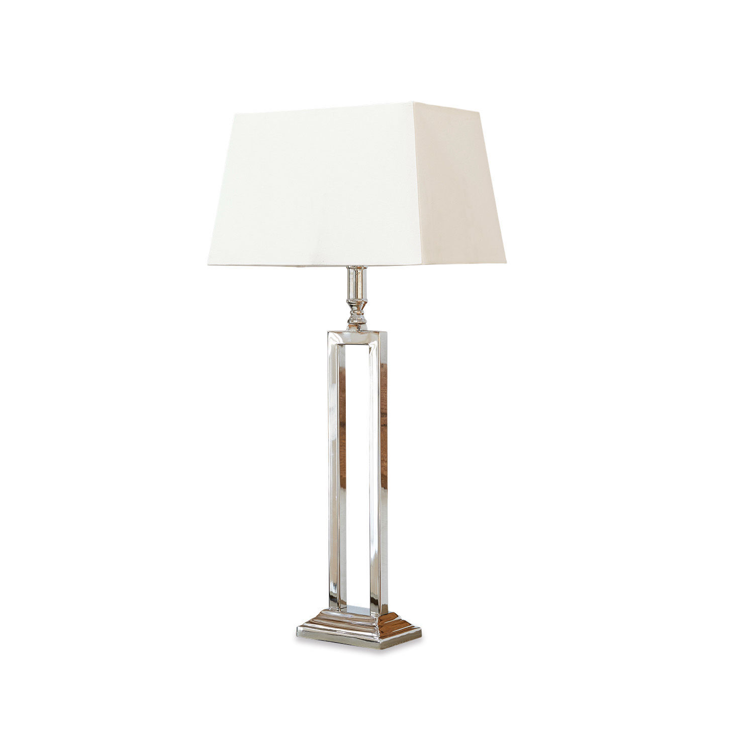 Lámpara de mesa Kinshaa Lámpara de mesa elegante con base metálica y pantalla blanca para salón y dormitorio