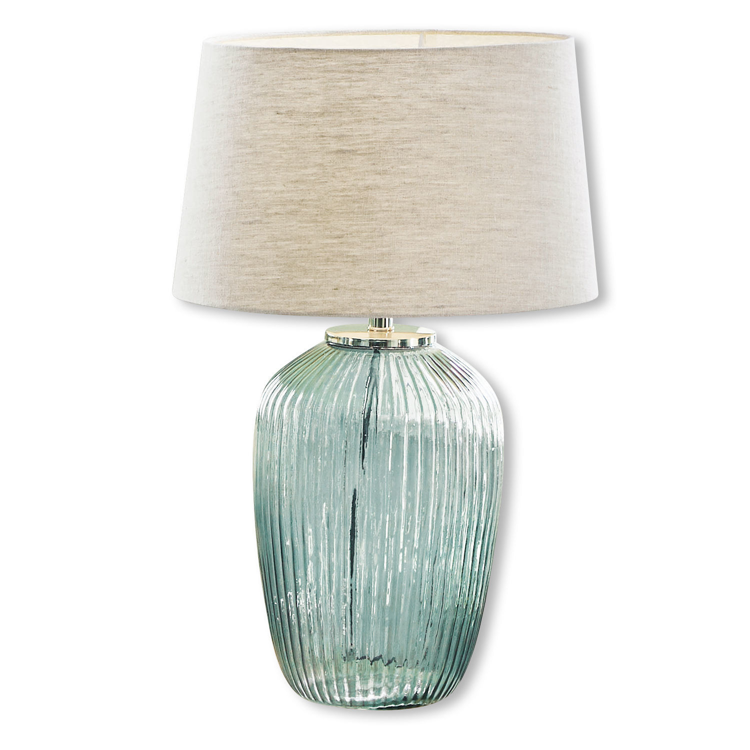 crema/verde Lámpara de mesa Fenis de vidrio verde con pantalla crema, iluminación decorativa para salón