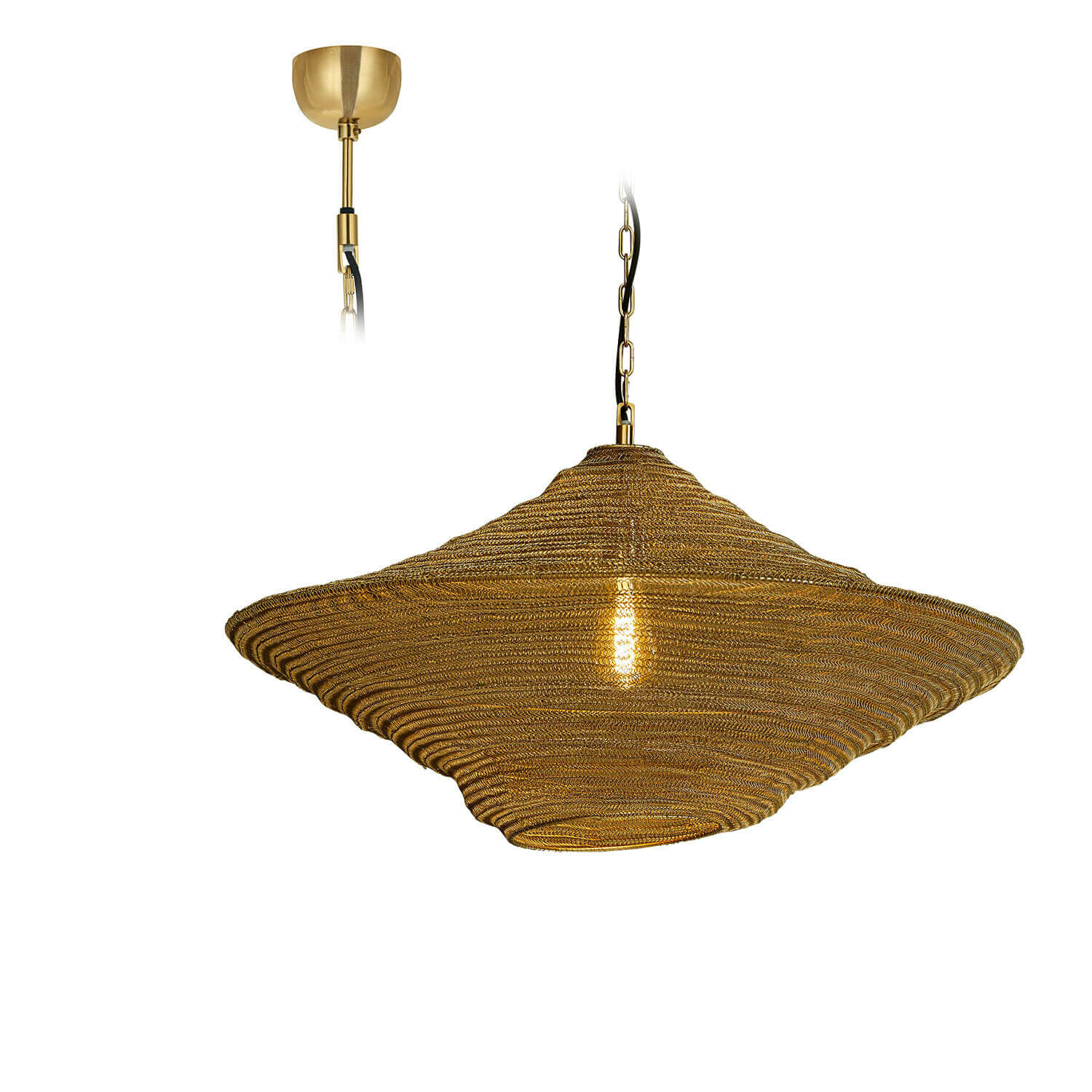Lámpara colgante Ferncroft Lámpara colgante de latón dorado con diseño único, perfecta para iluminación moderna