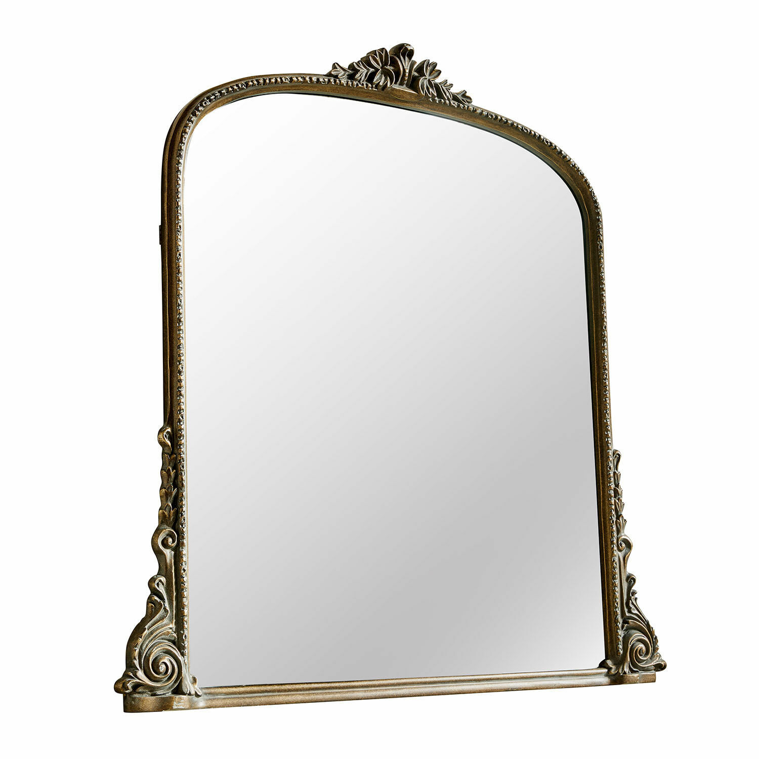 Espejo Mambero Espejo decorativo con marco dorado envejecido, espejo de pared elegante para salón