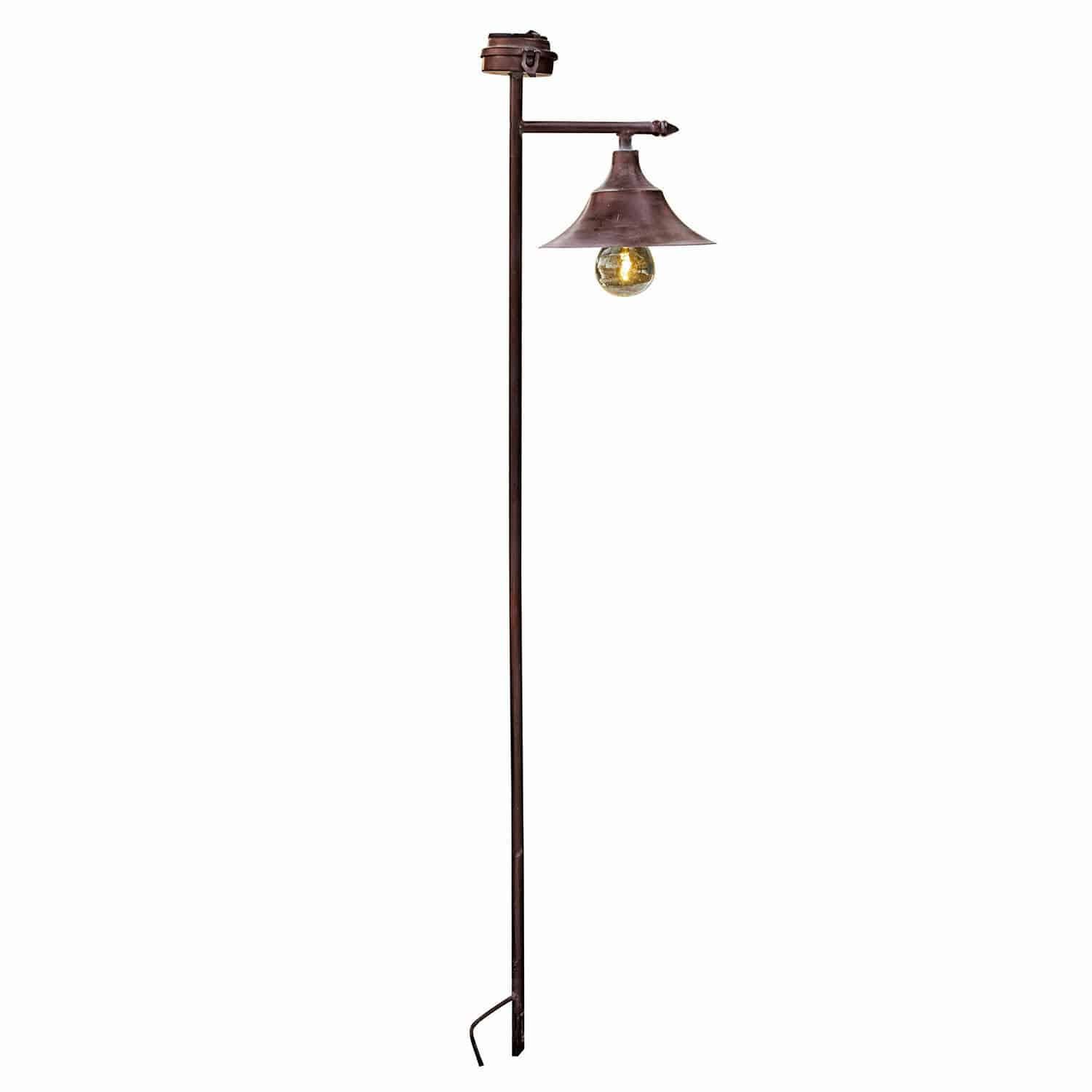 Farol solar Kaley Lámpara de jardín de metal color óxido con pantalla y bombilla para decoración exterior