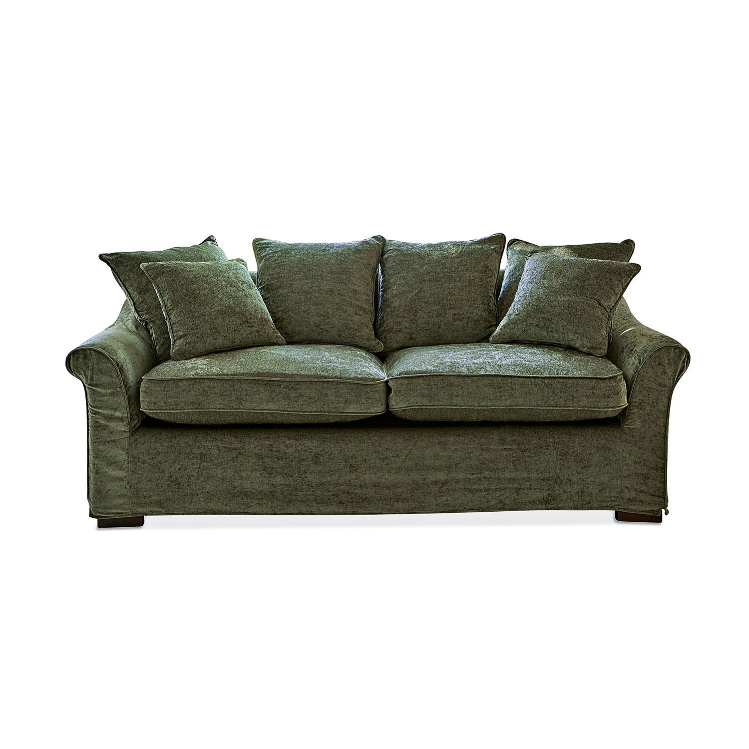verde Sofá Long Beach verde de tela suave, cómodo mueble para sala, sofá moderno para descanso