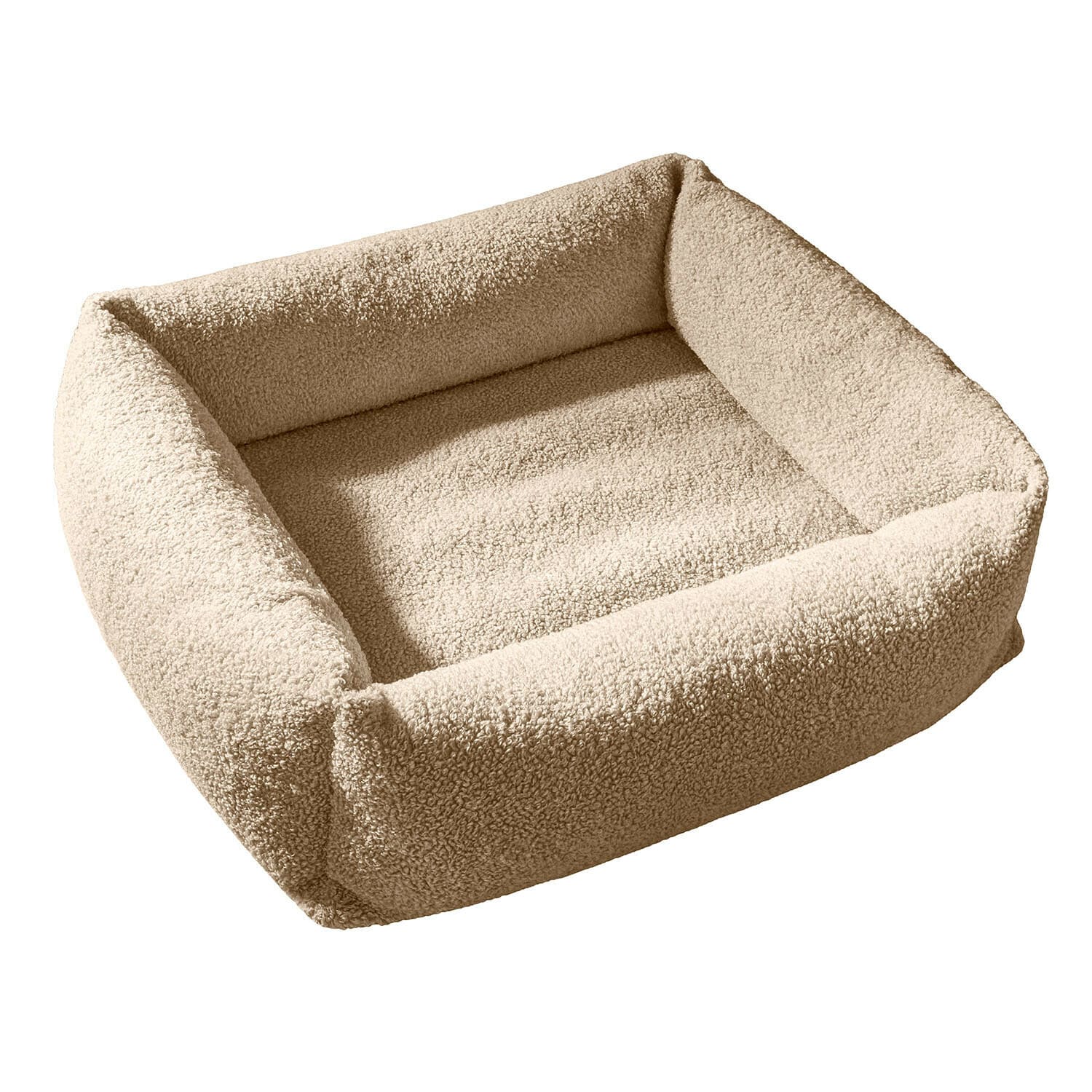 Cama para mascotas Giolena Cama para perro beige de material boucle suave, cómoda y elegante para el descanso de mascotas