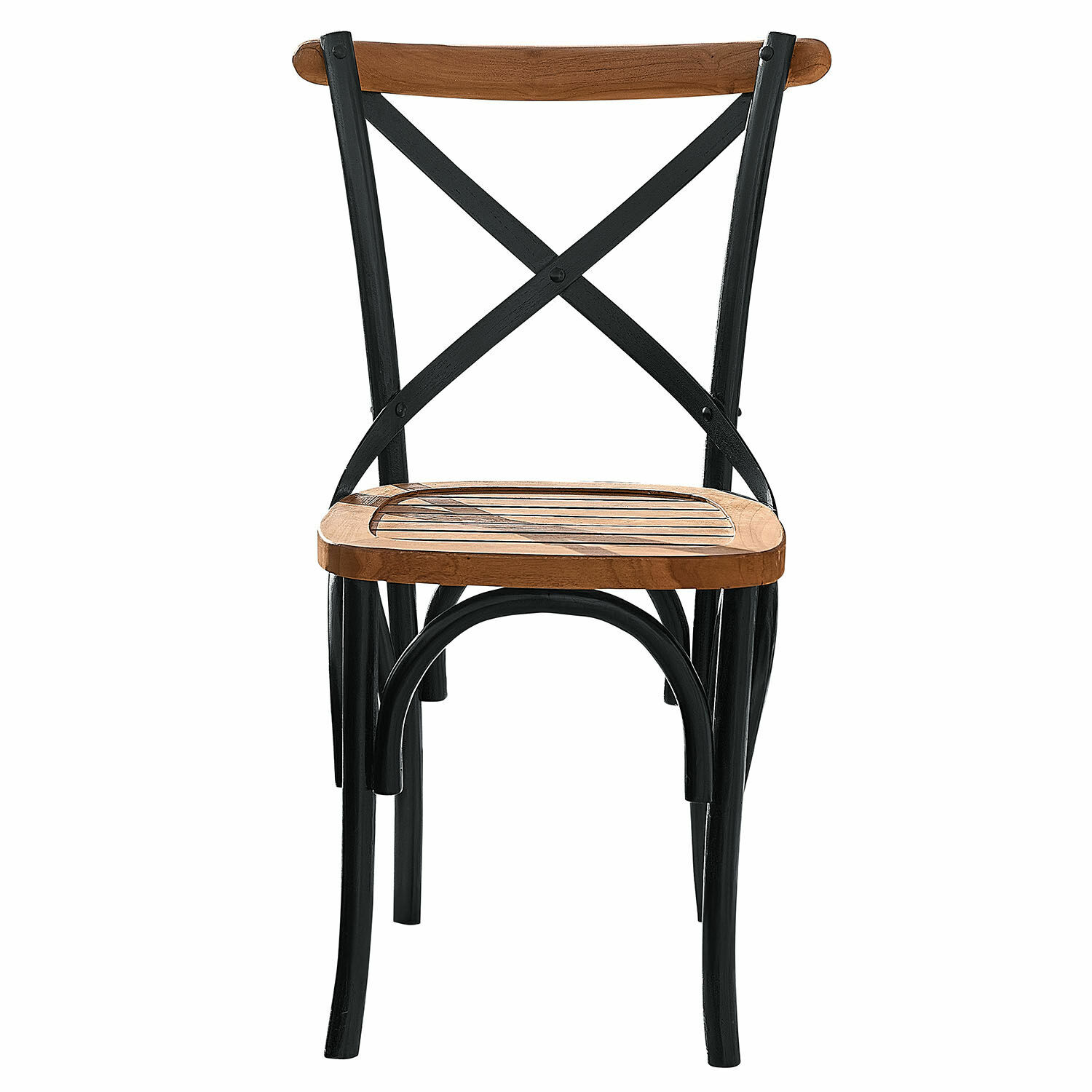 negro/marrón Silla Kirkdale de metal negro y madera marrón, estilo industrial para comedor