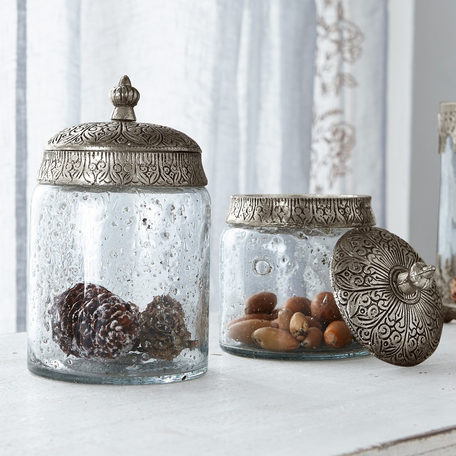 Set de 2 tarros de cristal Laurnena