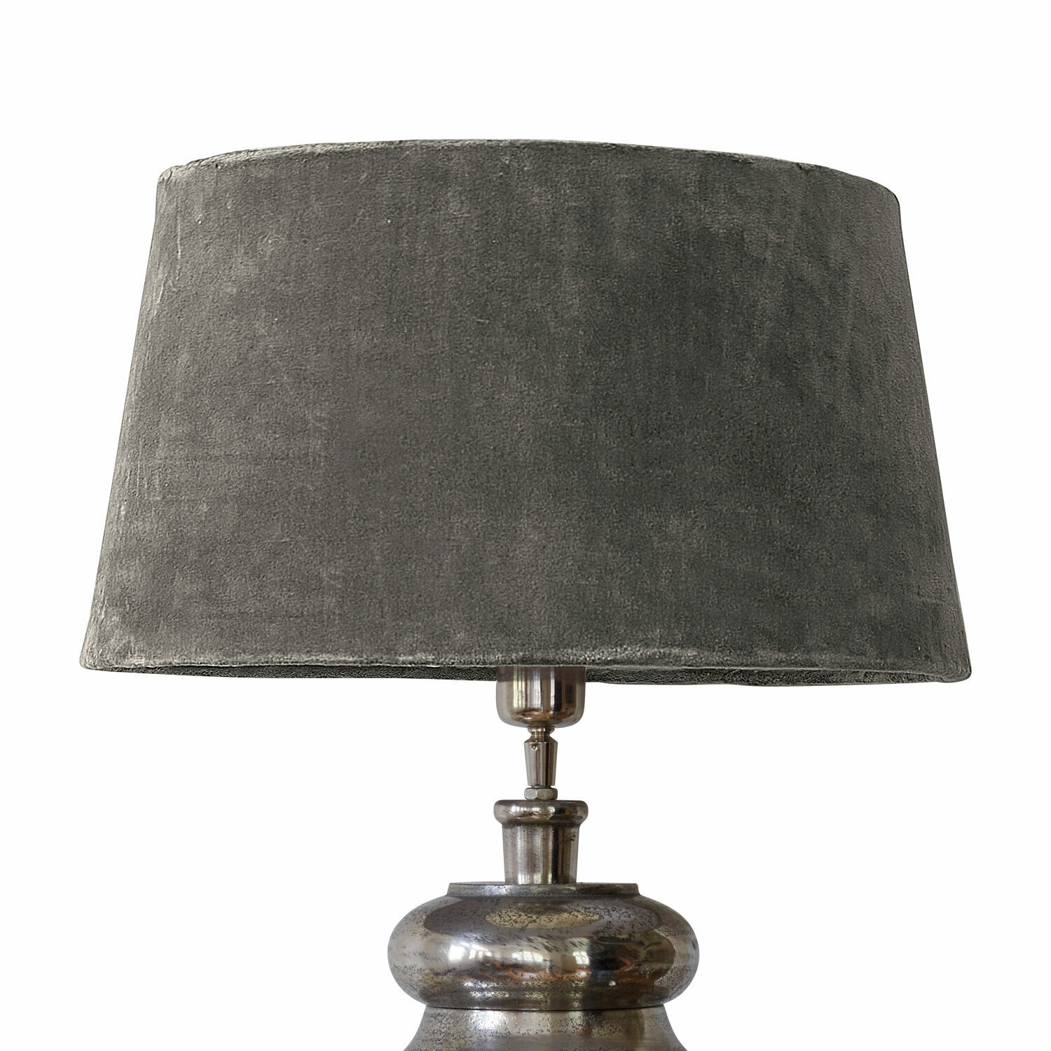 gris Pantalla de lámpara gris Boffas de material suave con base metálica, lámpara decorativa moderna