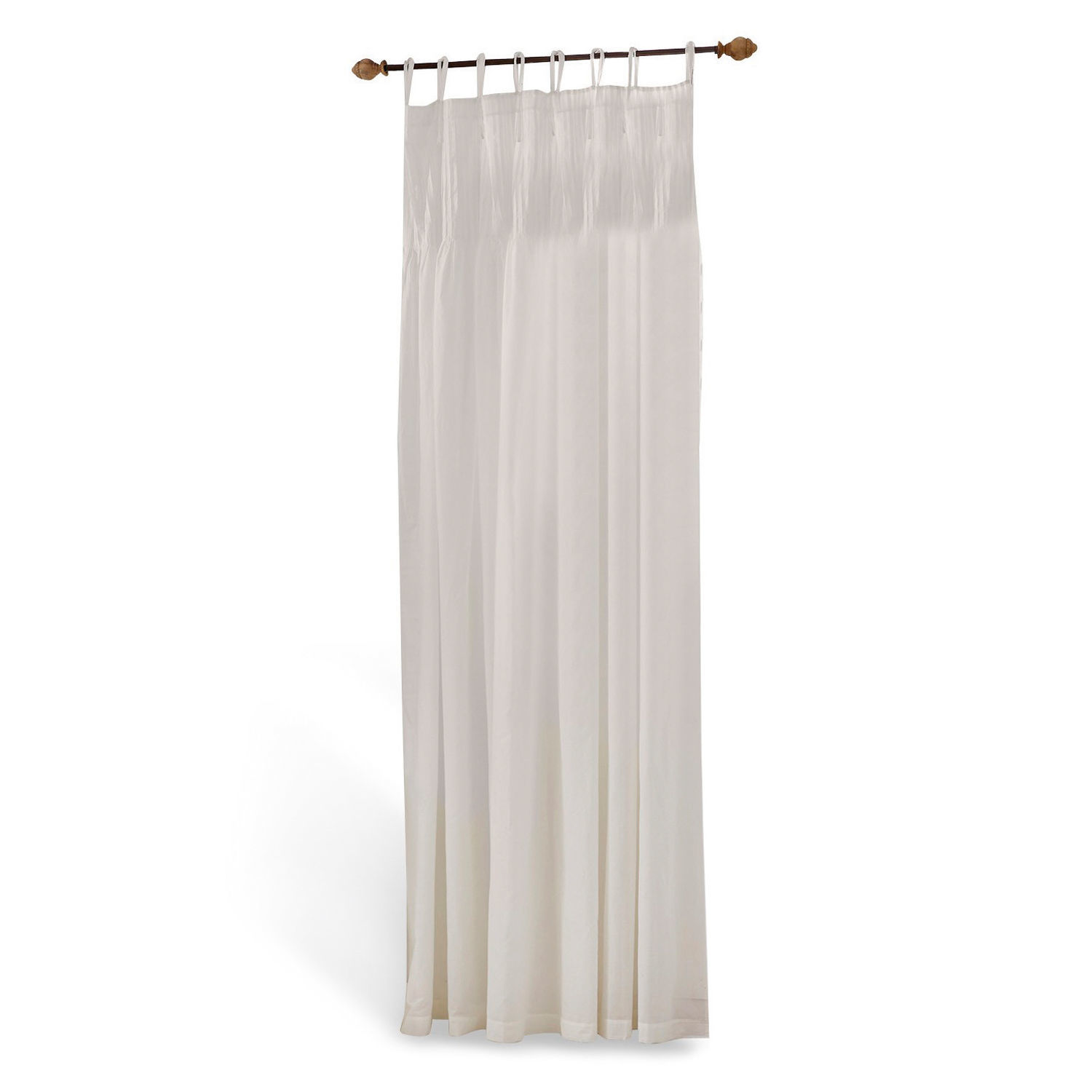 Cortina Martillac Cortina blanca de algodón con lazos para barra, decoración de ventana elegante para salón