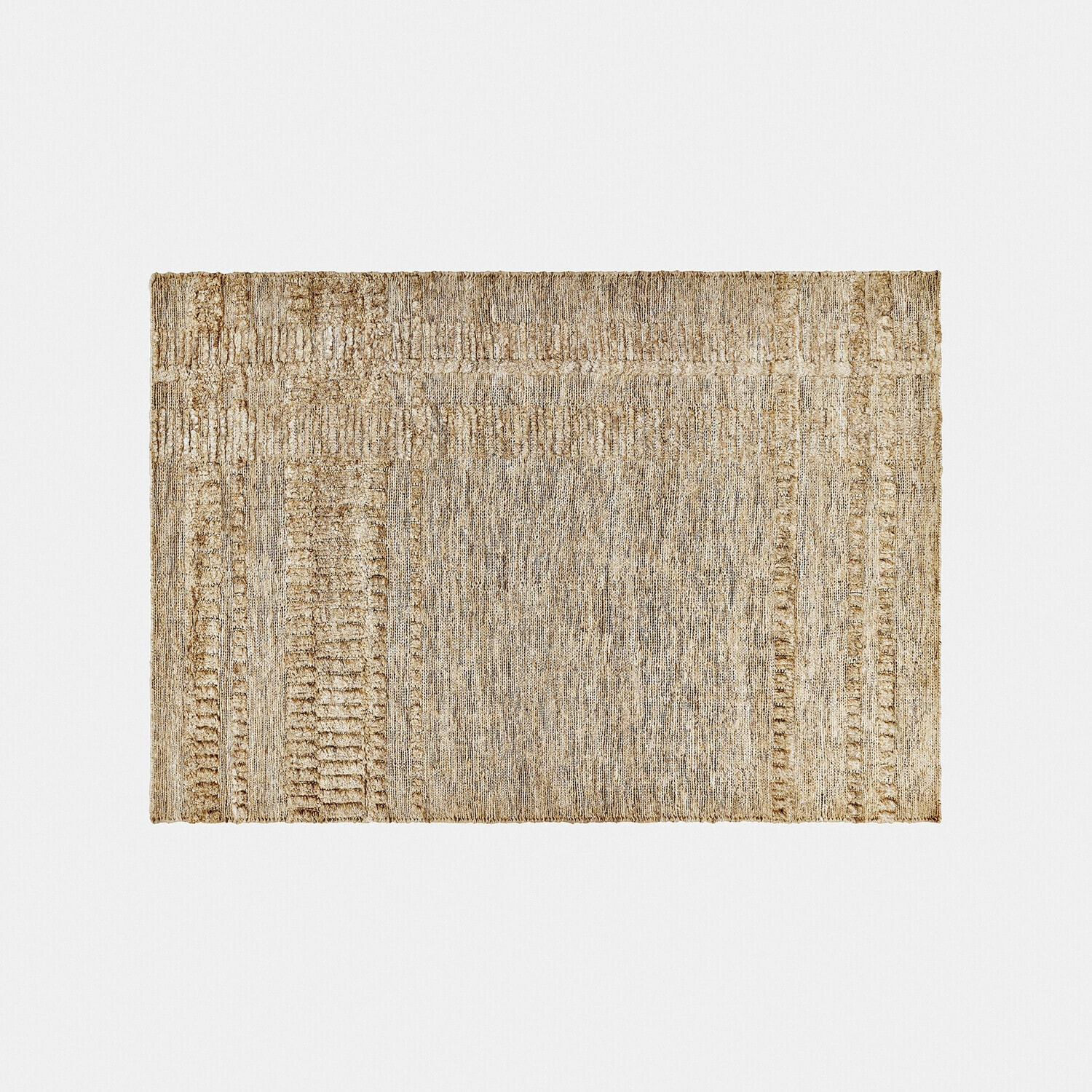 Alfombra Lorianza Alfombra beige de fibras naturales con diseño texturizado, ideal para interiores modernos