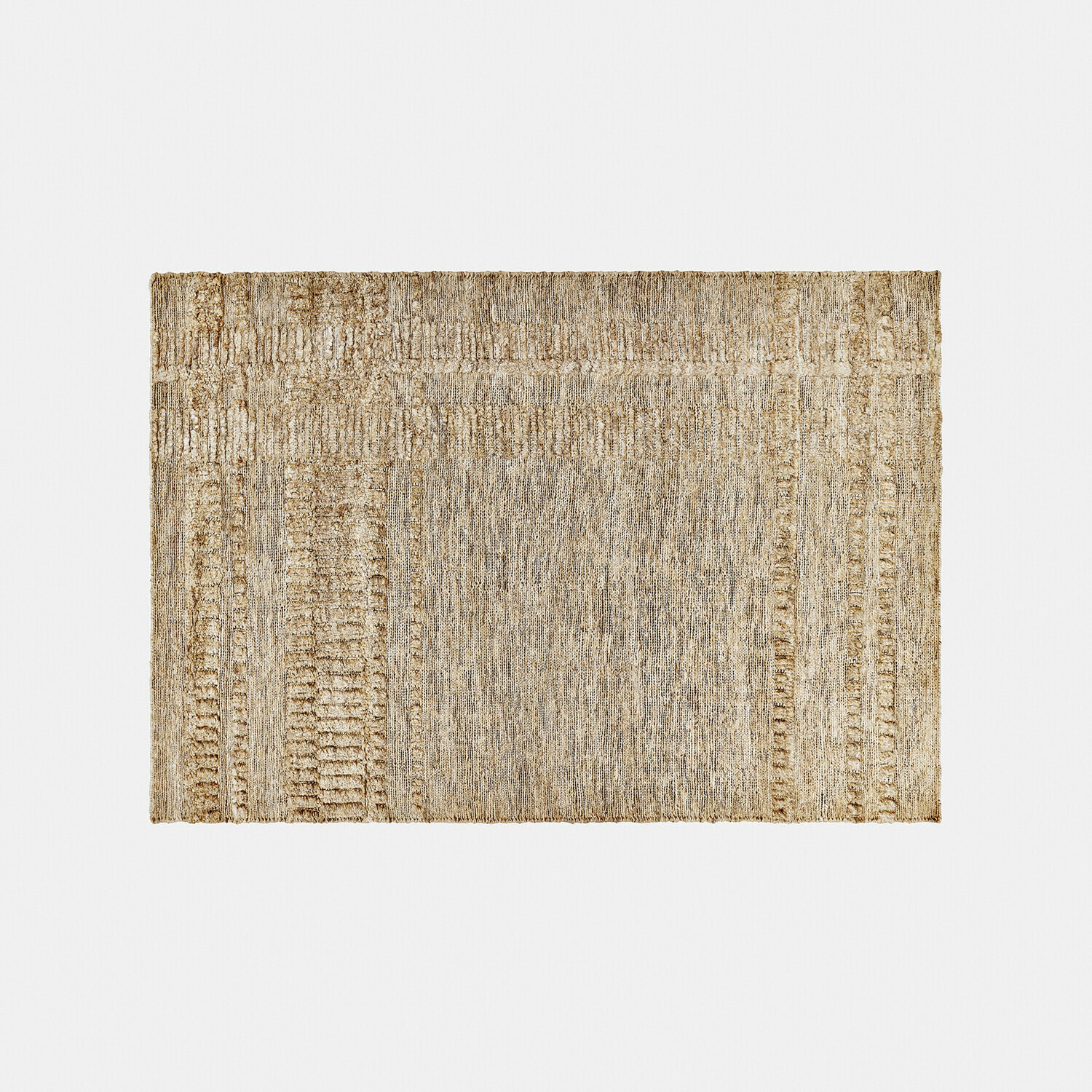 Alfombra Lorianza Alfombra beige de fibras naturales con diseño texturizado, ideal para interiores modernos