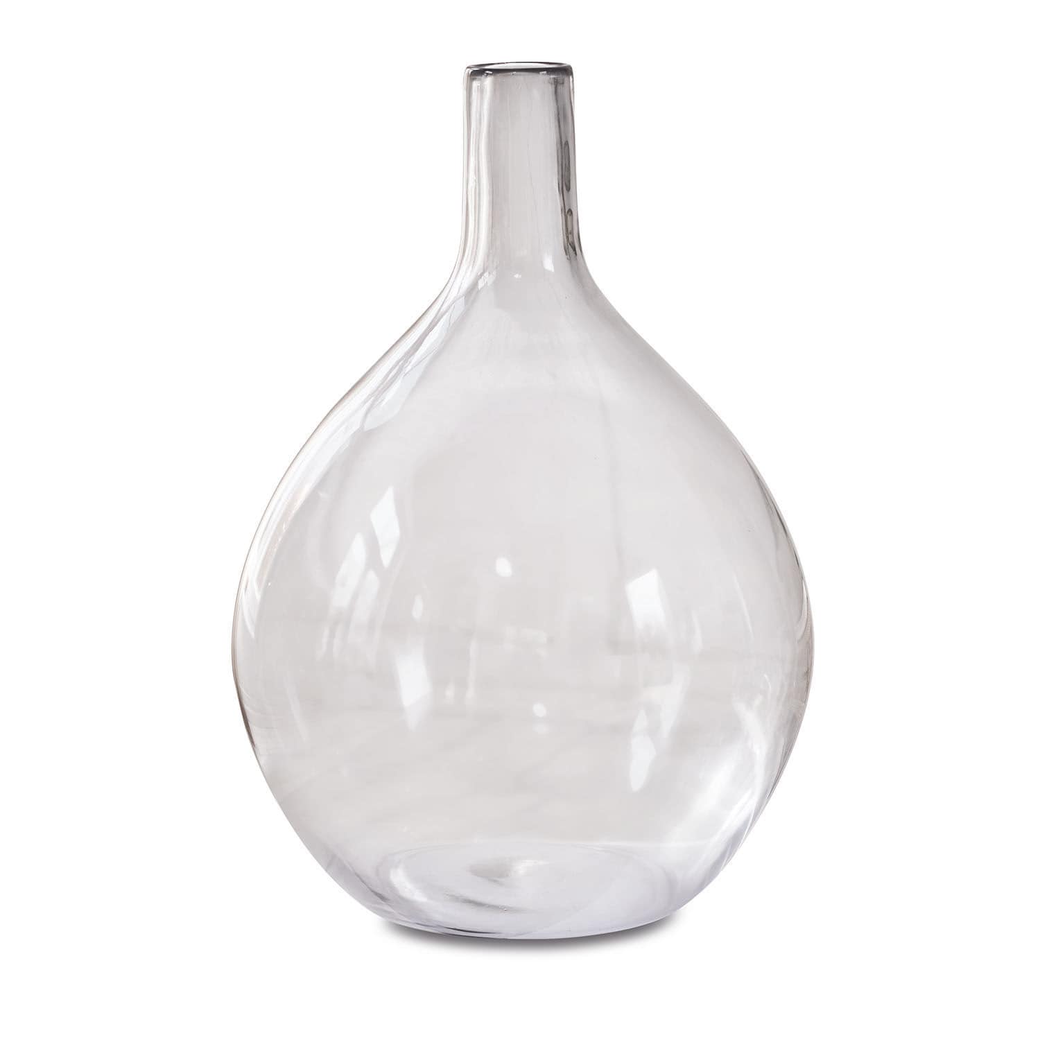 Jarrón Argonne Jarrón de vidrio transparente con forma redondeada para decoración de interiores