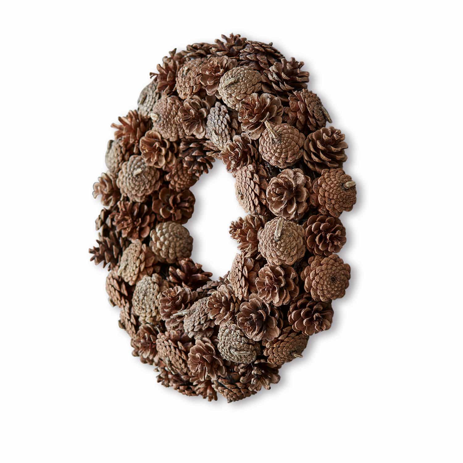 Corona Mellor Corona decorativa de piñas marrones naturales para decoración festiva y de temporada