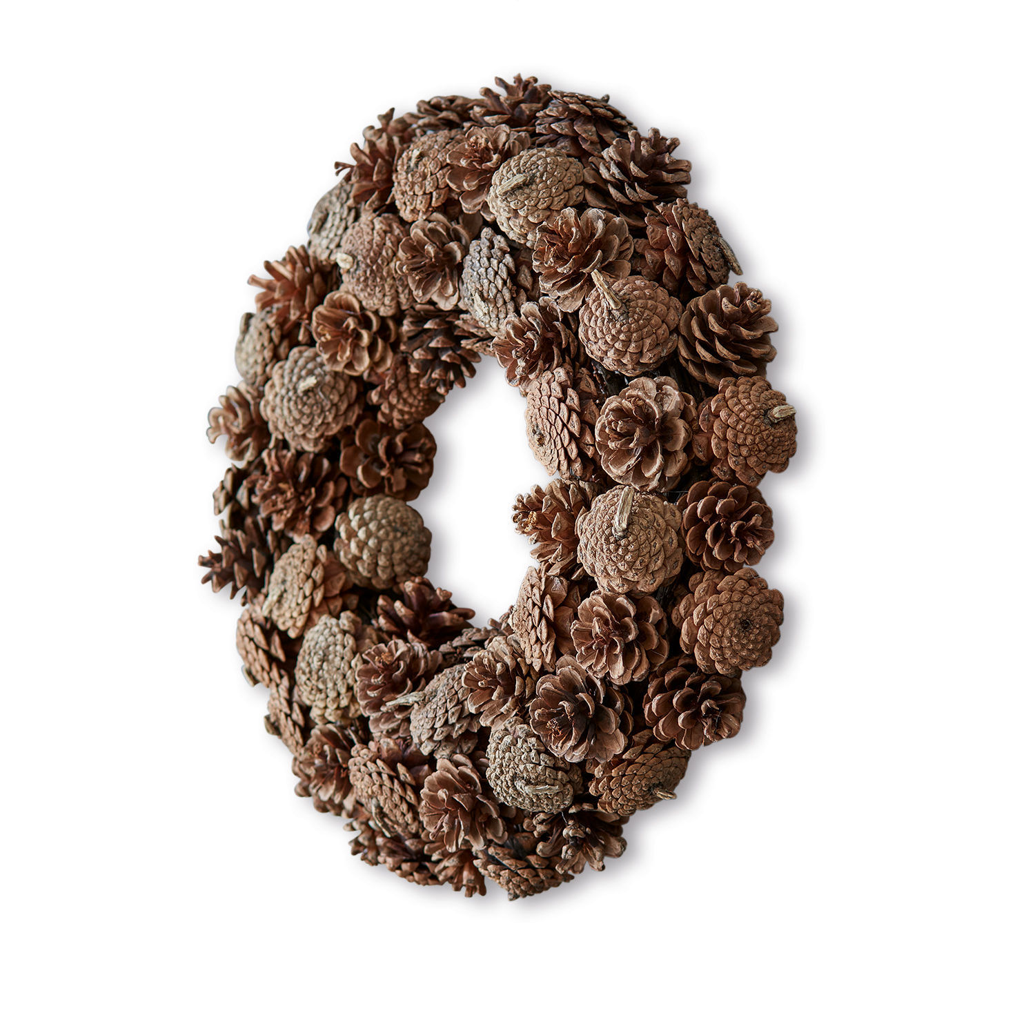Corona Mellor Corona decorativa de piñas marrones naturales para decoración festiva y de temporada