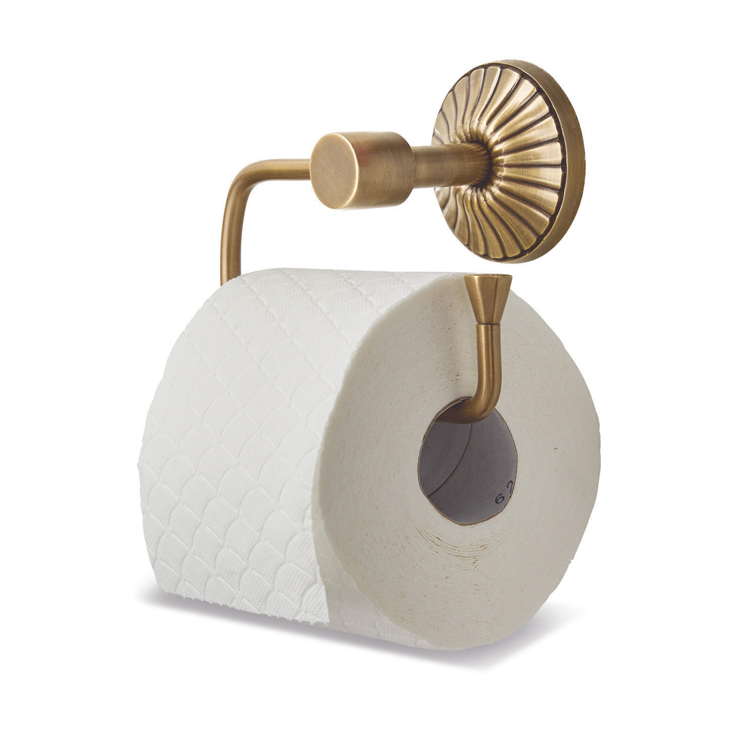 Portarrollos de papel higiénico Terling Portarrollos de papel higiénico de latón con base redonda decorativa estilo vintage
