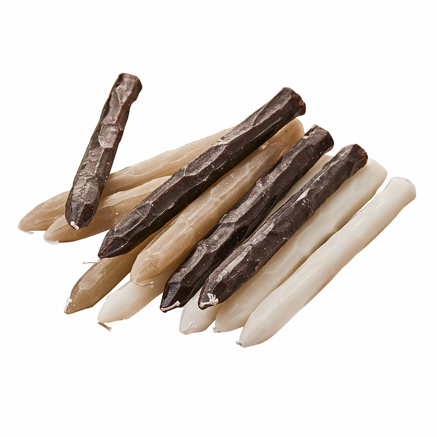 Set de 12 velas Savineau Conjunto de velas de mesa en cera natural en blanco, beige y marrón para decoración de interiores