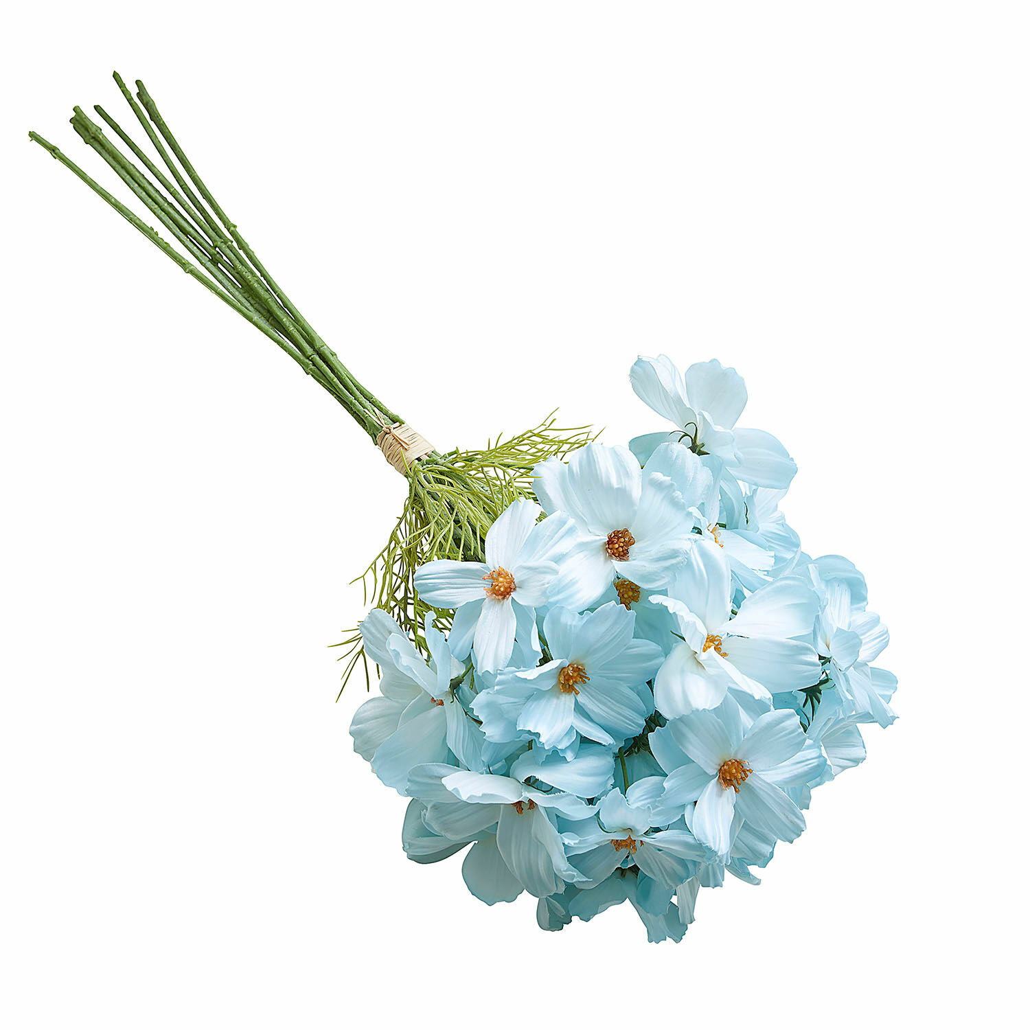 azul claro Ramo decorativo de flores Tilla azul claro con tallos verdes para interiores