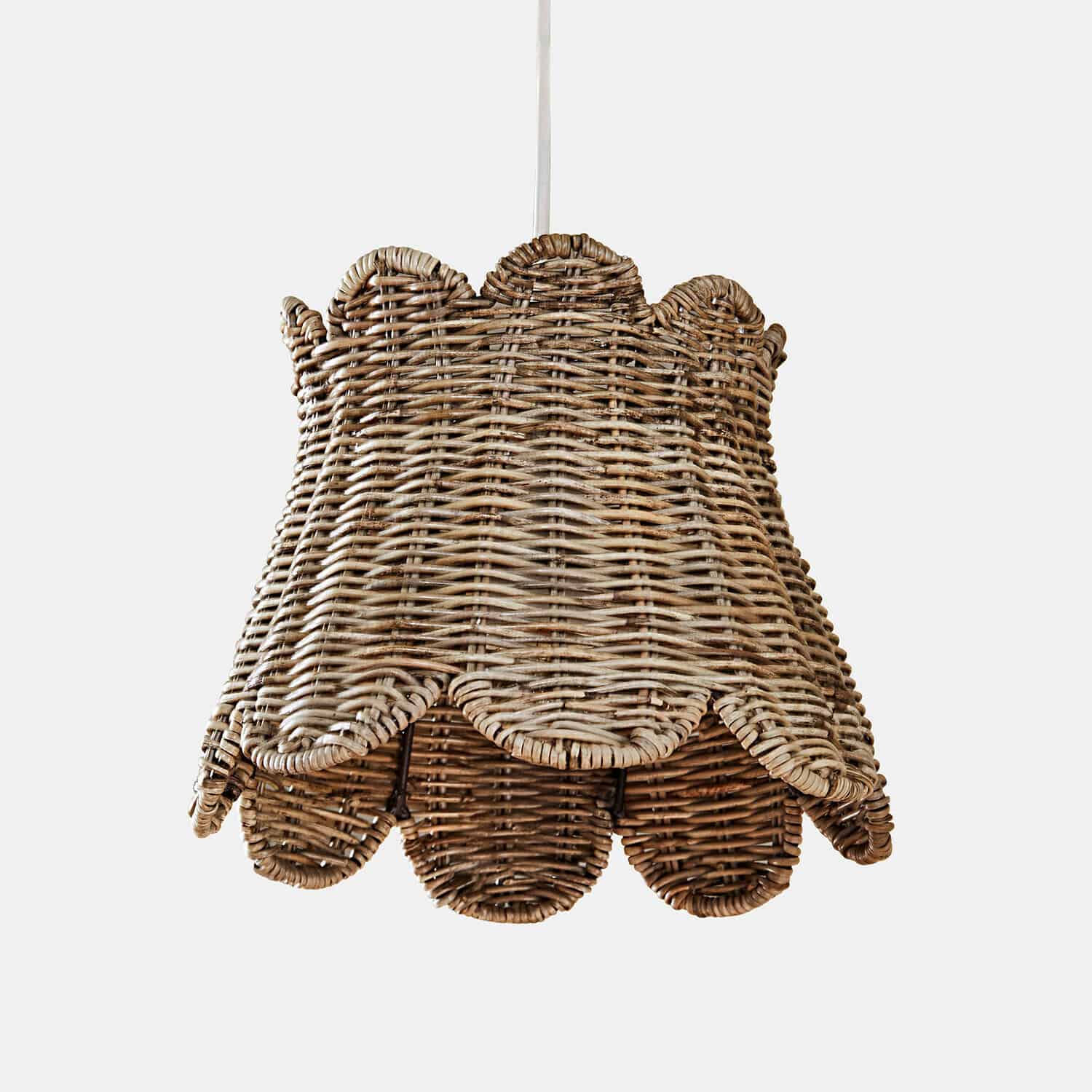 Pantalla Chantivelle Lámpara colgante de ratán trenzado en color marrón natural, pantalla decorativa para interiores