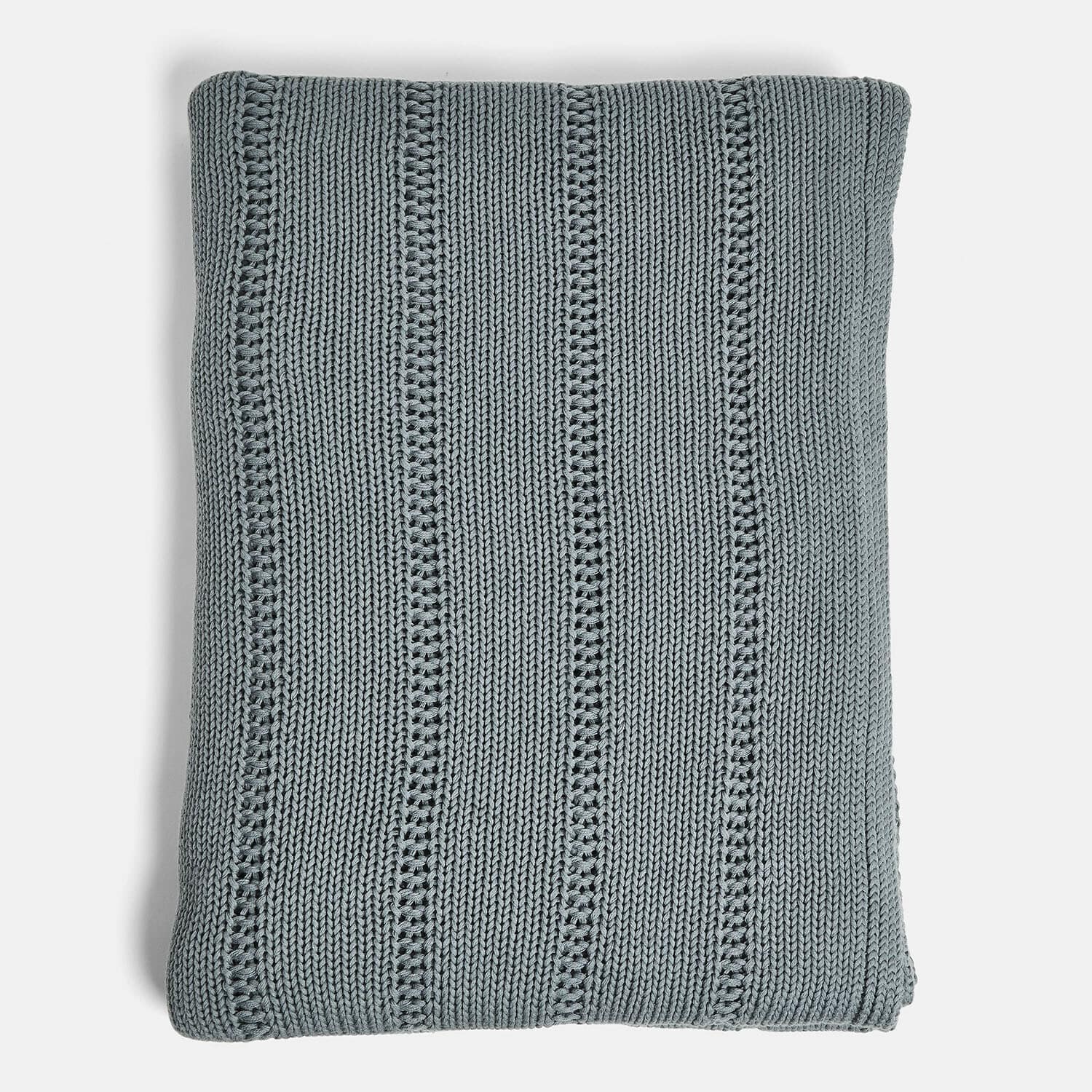 Plaid Lémeré Manta de algodón azul claro tejida con patrón decorativo, suave y perfecta para salón y dormitorio