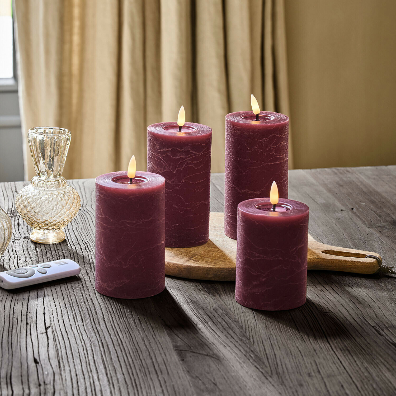 Set de 4 velas LED tipo pilar Ljusvik Set de 4 velas LED tipo pilar Ljusvik