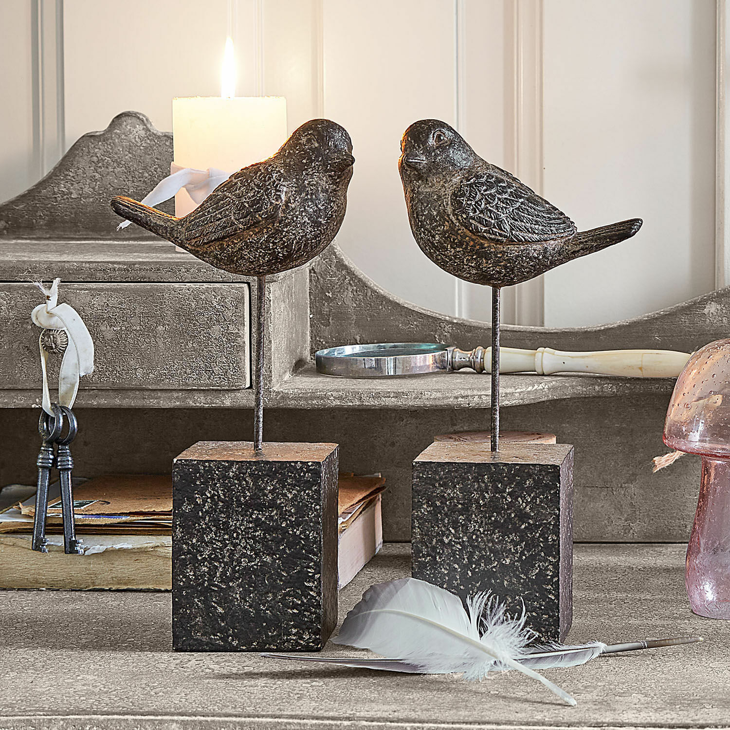 Set de 2 pájaros decorativos Juxivel