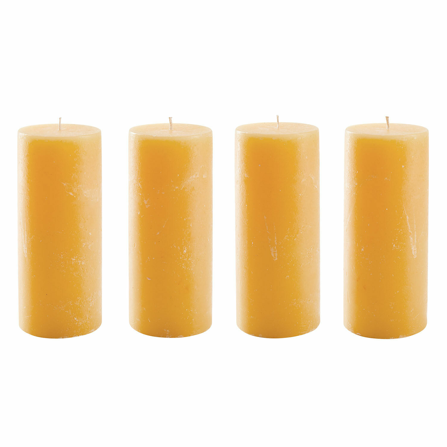 amarillo Set de 4 velas amarillas de cera, decoración para interiores, velas decorativas para hogar