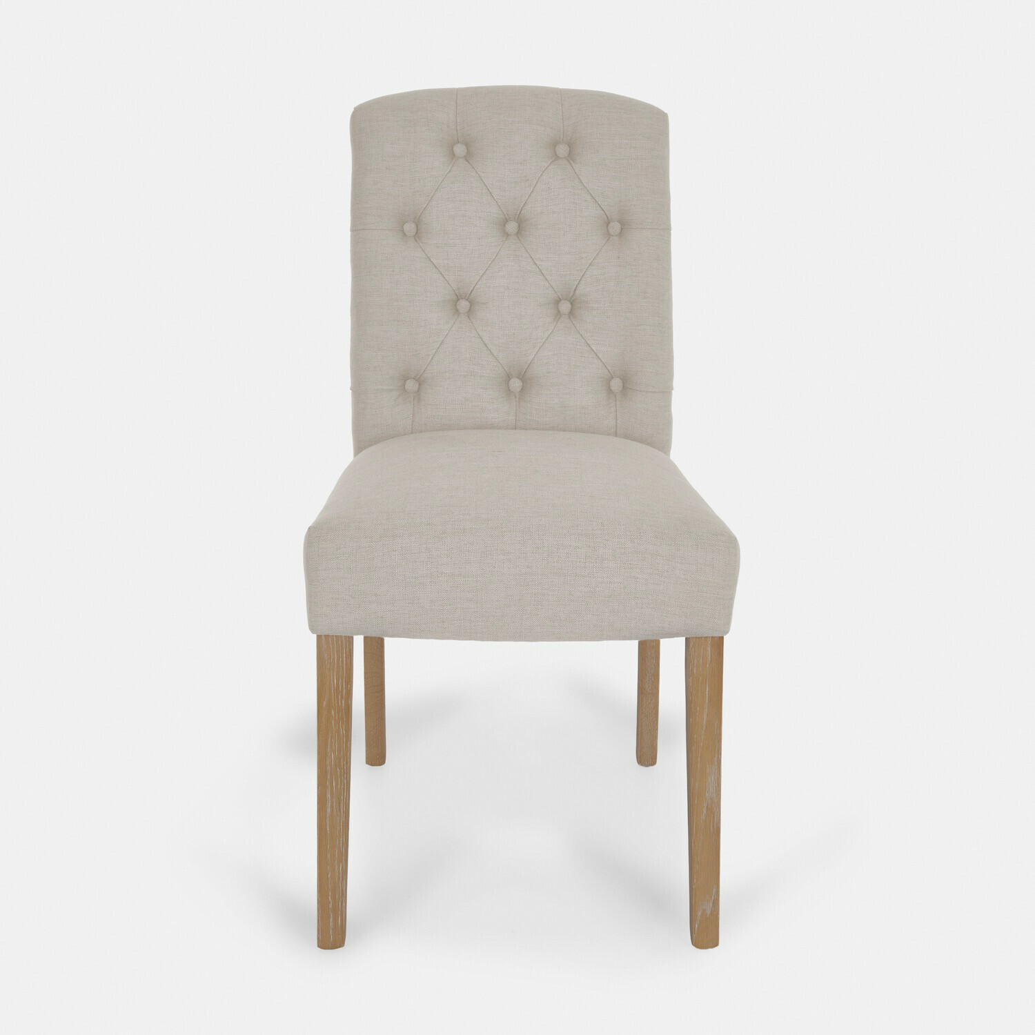 lino Silla Fulden de lino beige con patas de madera, diseño elegante para comedor