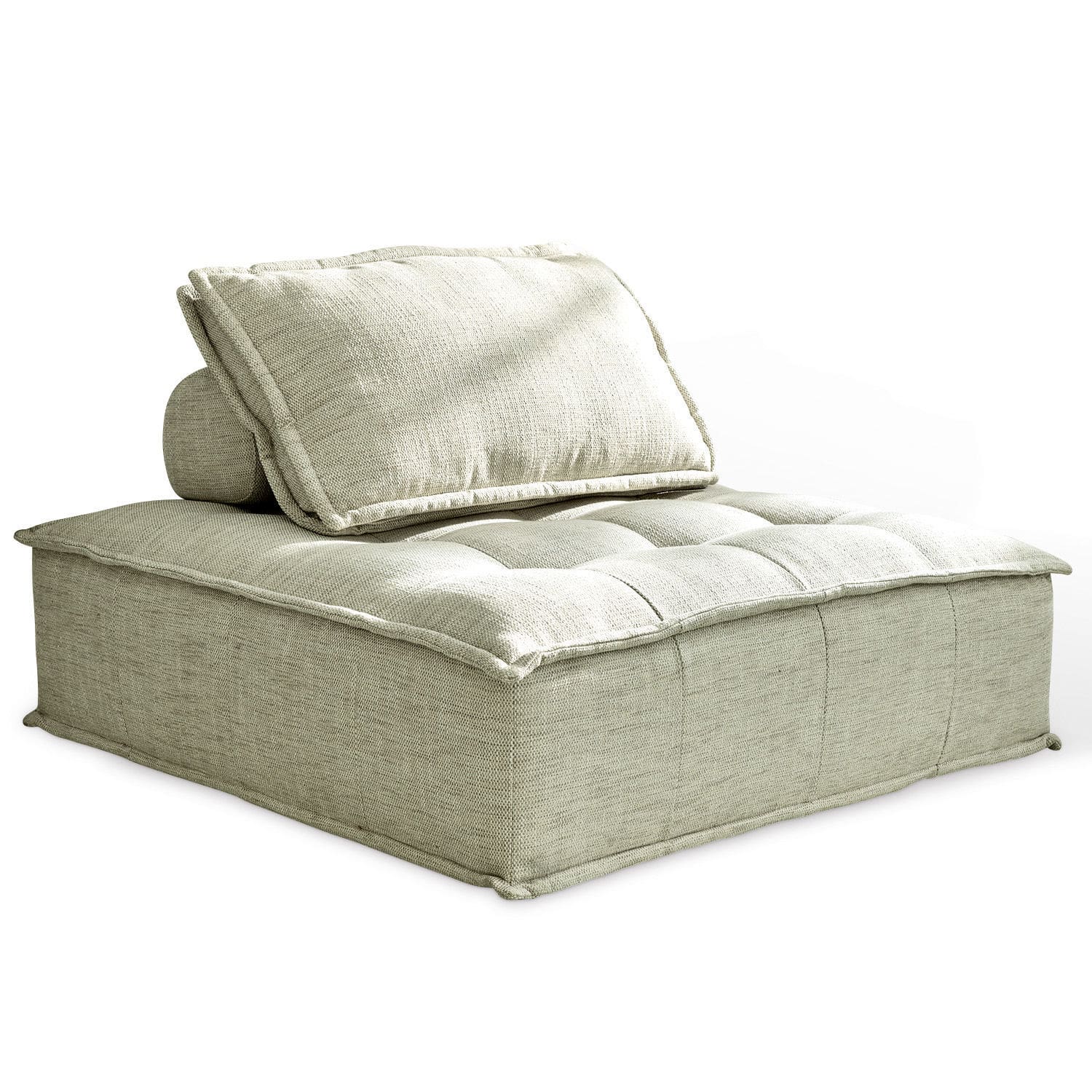 Sofá lounge Tesshill Asiento beige de tela con diseño acolchado suave para relajarse en la sala de estar