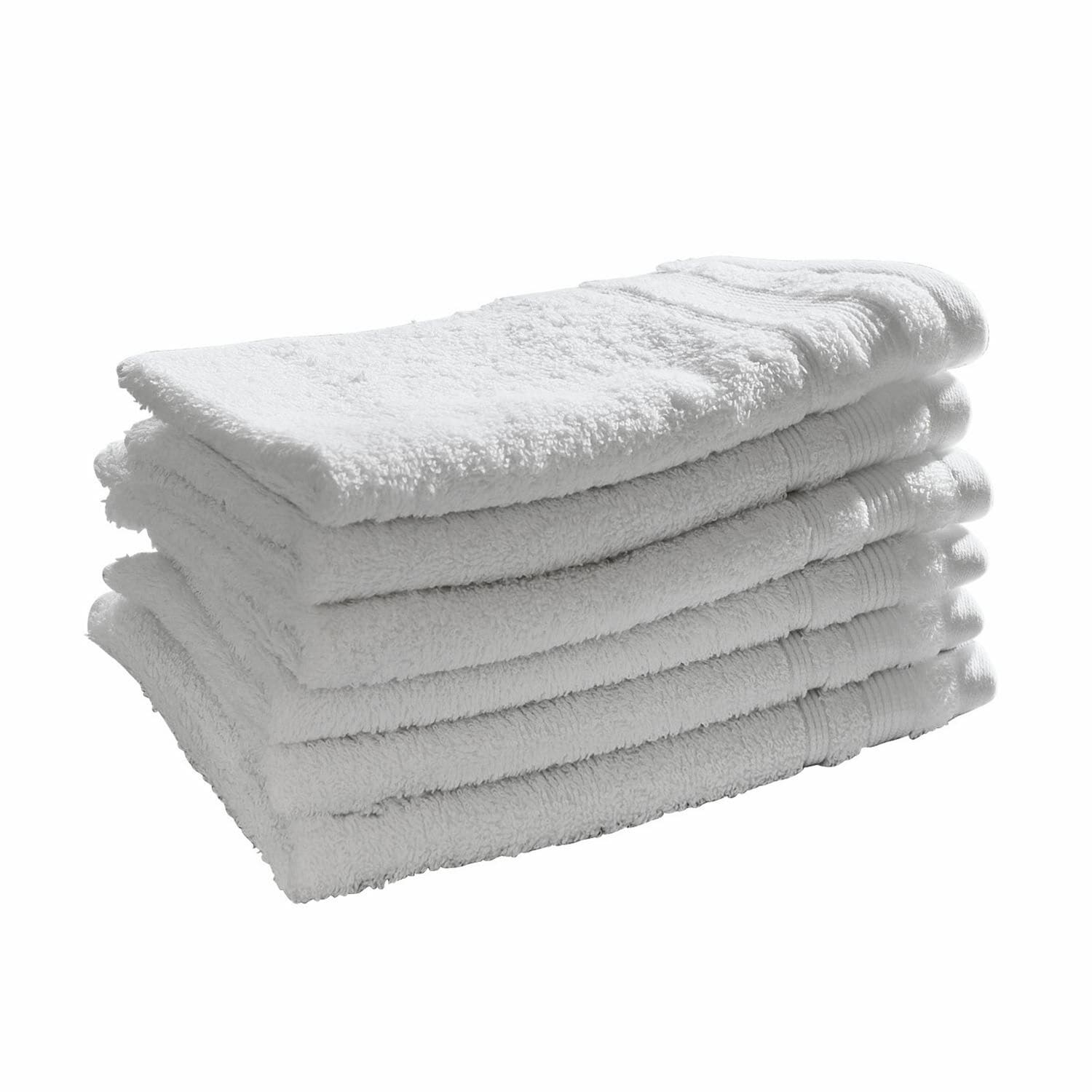 Juego de 6 toallas de invitados blancas de algodón suave, ideales para baño y visitas