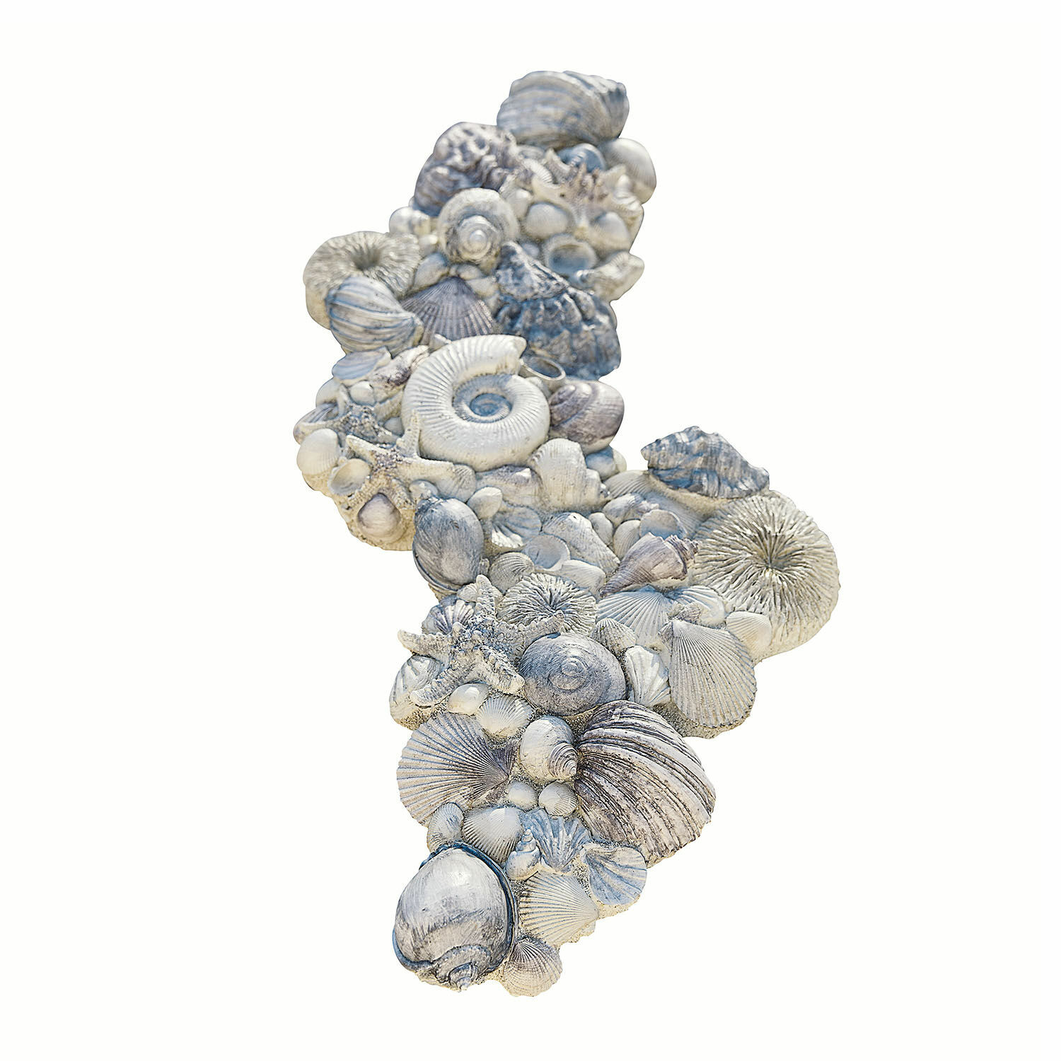 Conchas decorativas Potnarvin Decoración de pared con conchas y estrellas de mar en tonos blancos y grises, estilo marino