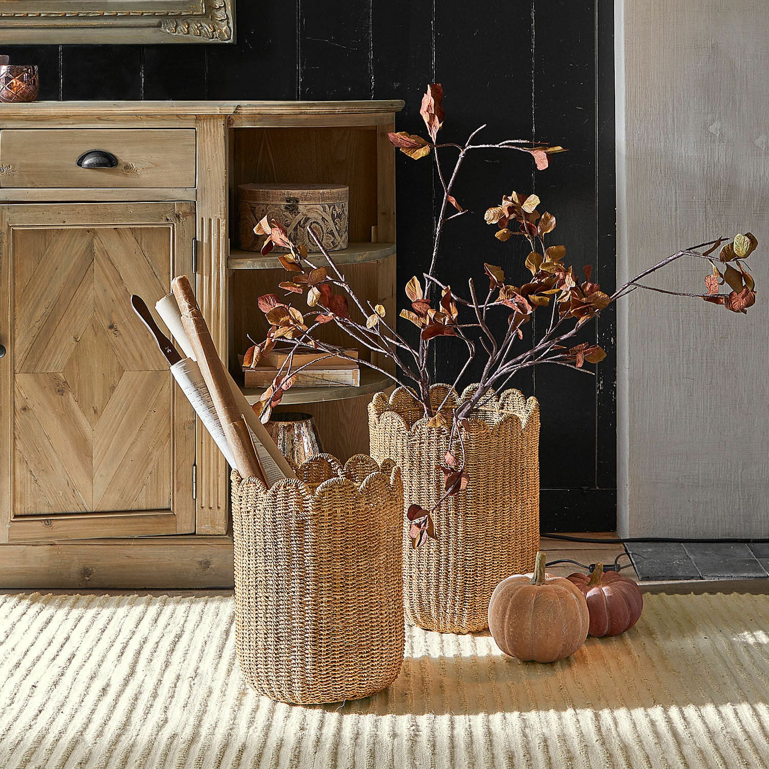 Set de 2 cestas Velourette