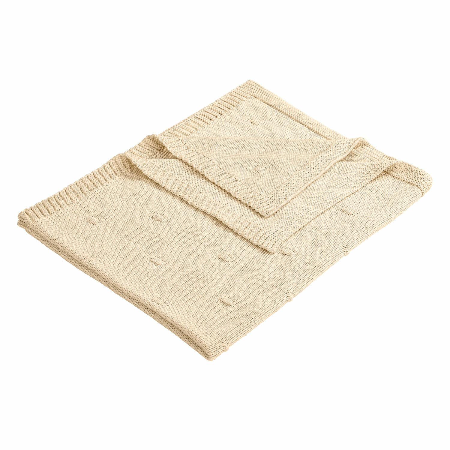 Plaid Samiya Manta beige de algodón tejido con diseño sutil, ideal para ambientes acogedores