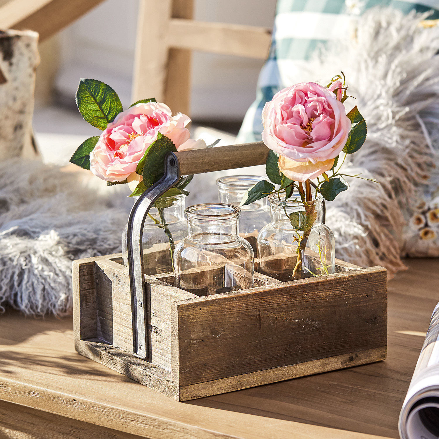 Set de 4 jarrones con cesta Reverie