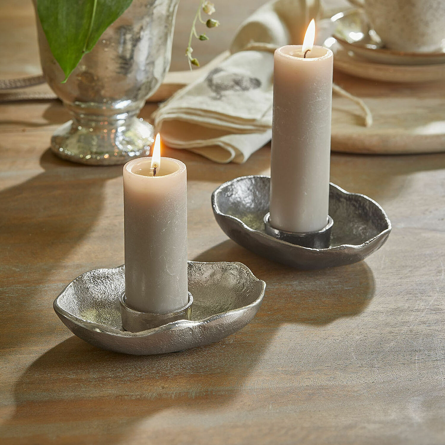 Set de 2 portavelas para velas de té Quilvano