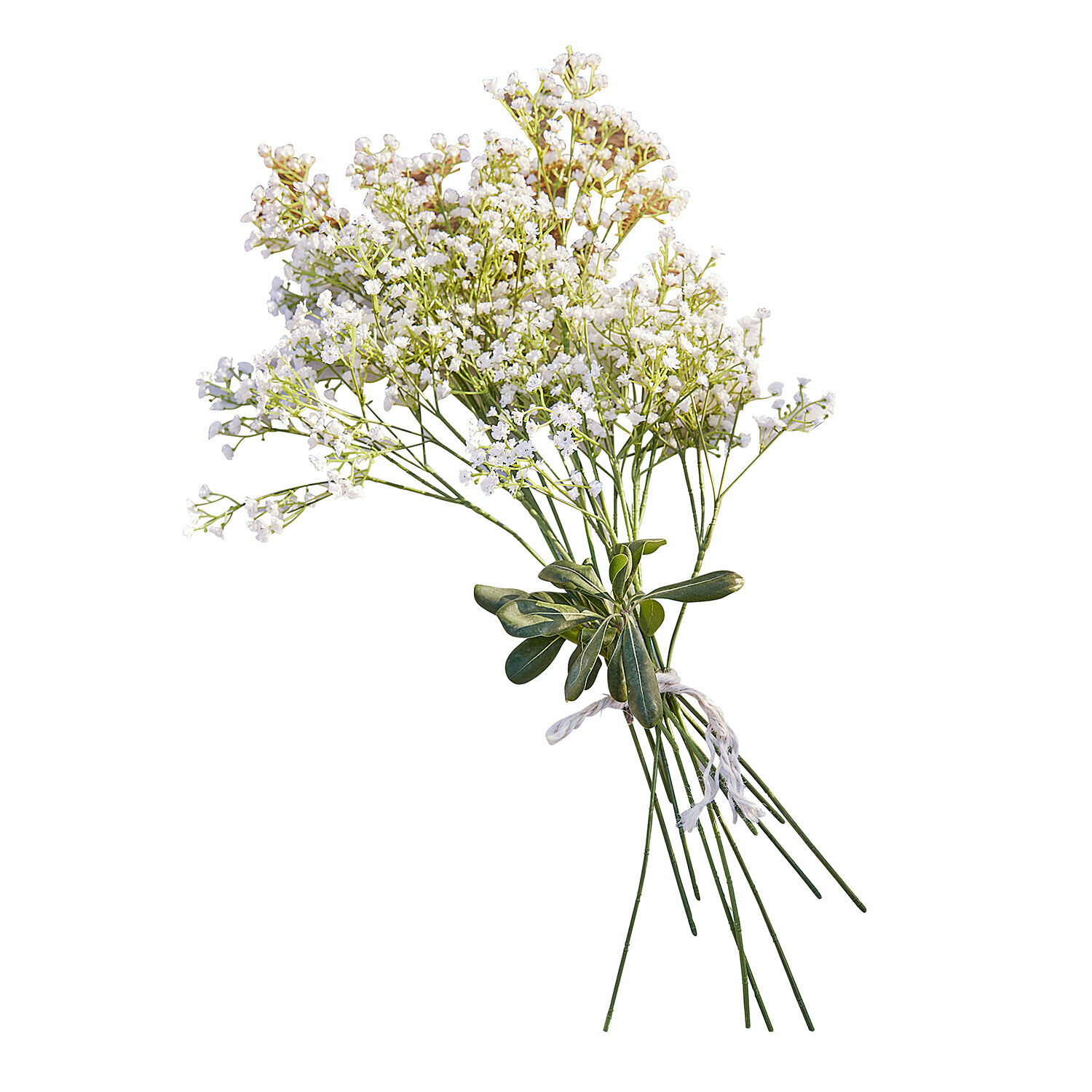 Ramo de flores decorativo Lorraine Ramo de flores blancas decorativas con hojas verdes y tallos largos para decoración interior