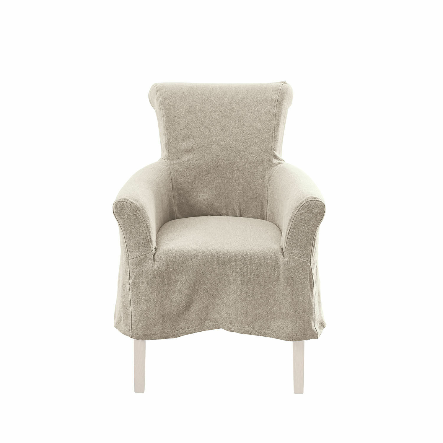 Funda para sillón Valeria beige de material suave, ideal para proteger y decorar muebles