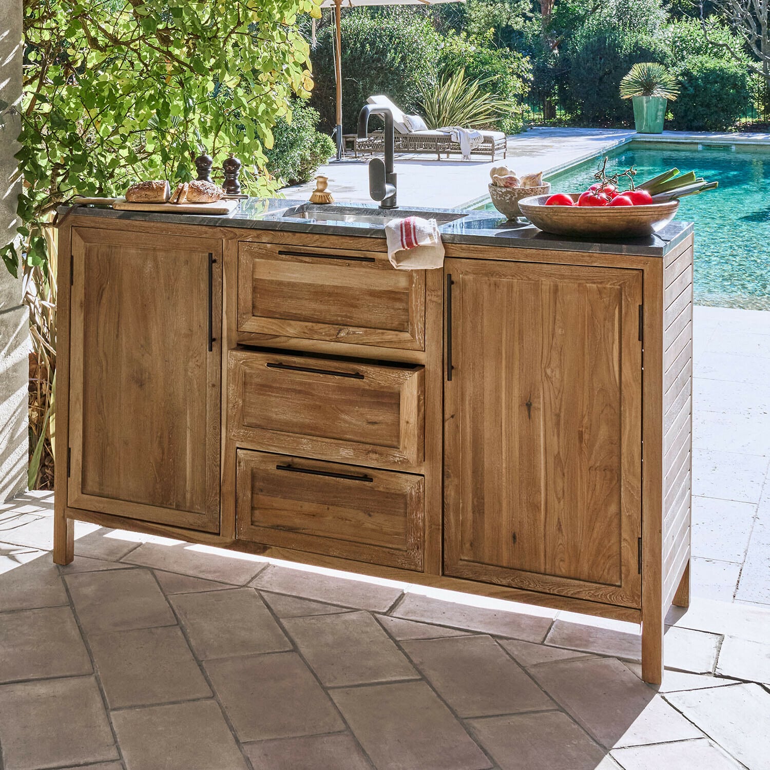 Mueble de cocina exterior con fregadero Corviano