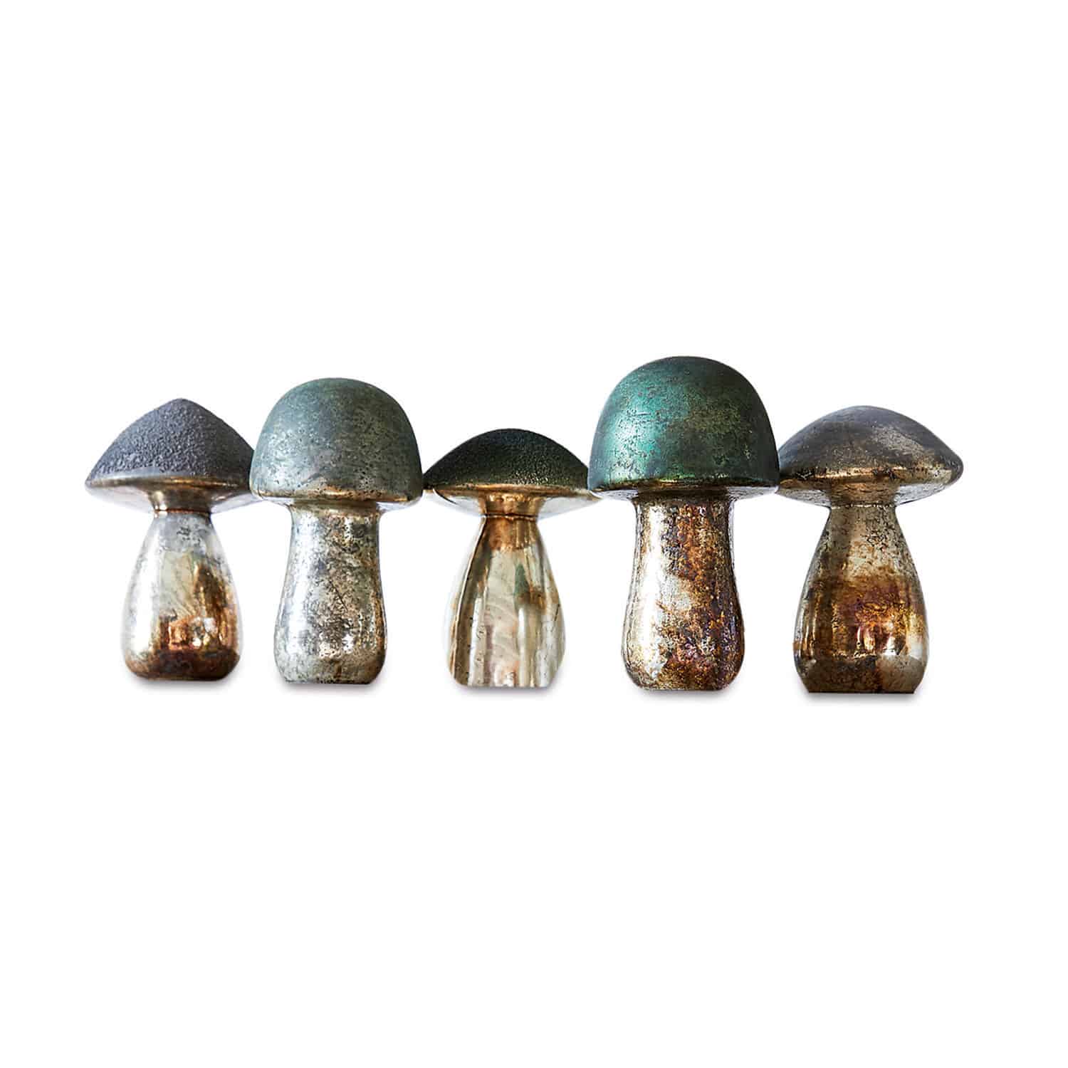 Set de 5 setas decorativas Grana Setas decorativas de metal en tonos plateados y verdes para decoración interior y jardín