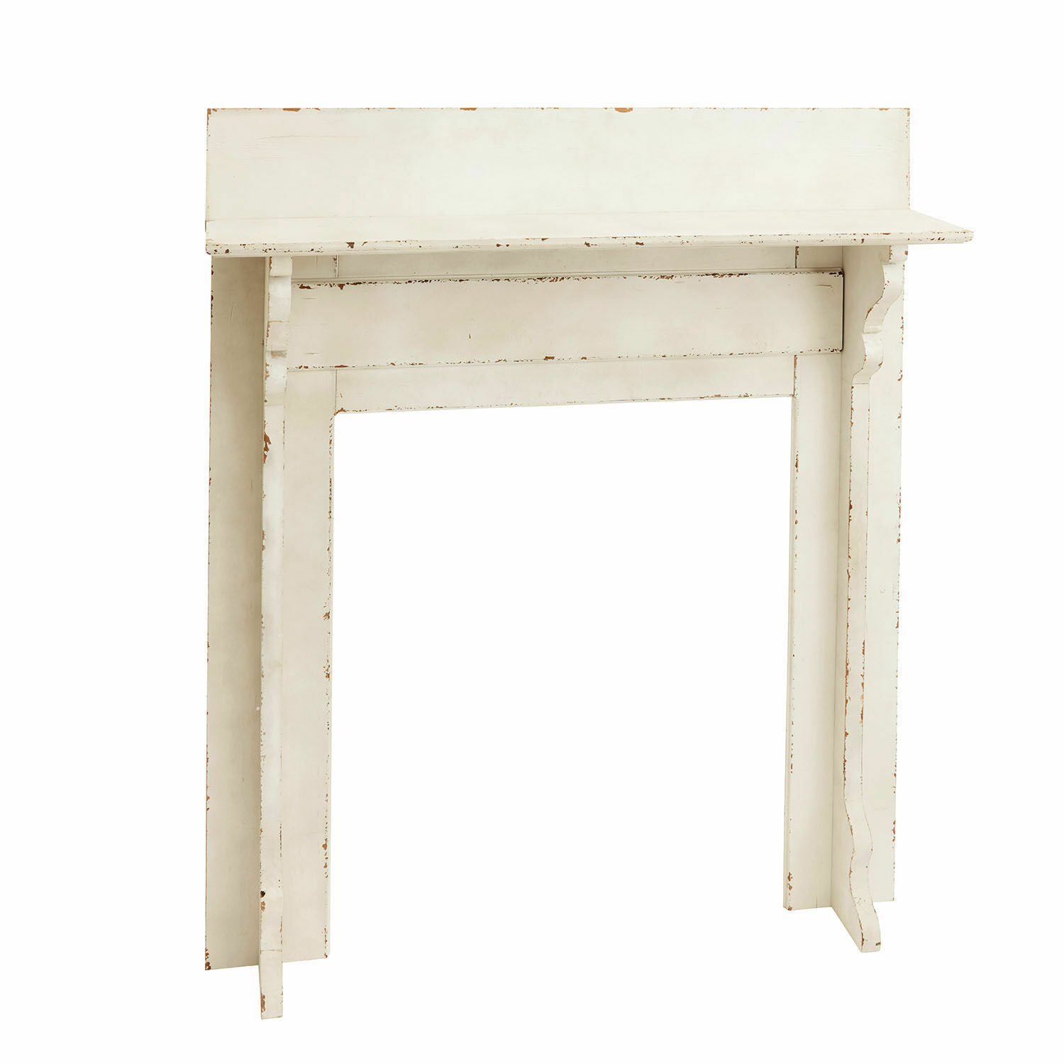 Consola de chimenea Cessieu Marco de chimenea de madera blanca envejecida para decoración interior clásica