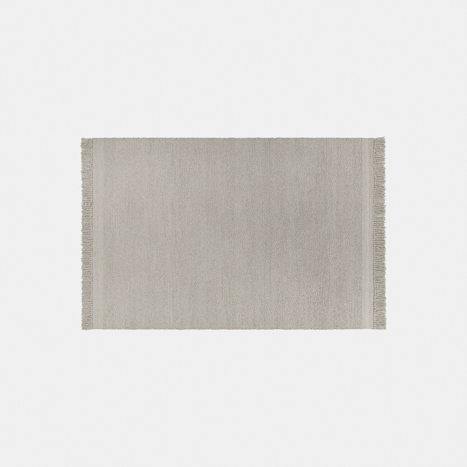 Alfombra Linnet Alfombra de algodón beige con flecos en los lados, suave y decorativa para interiores