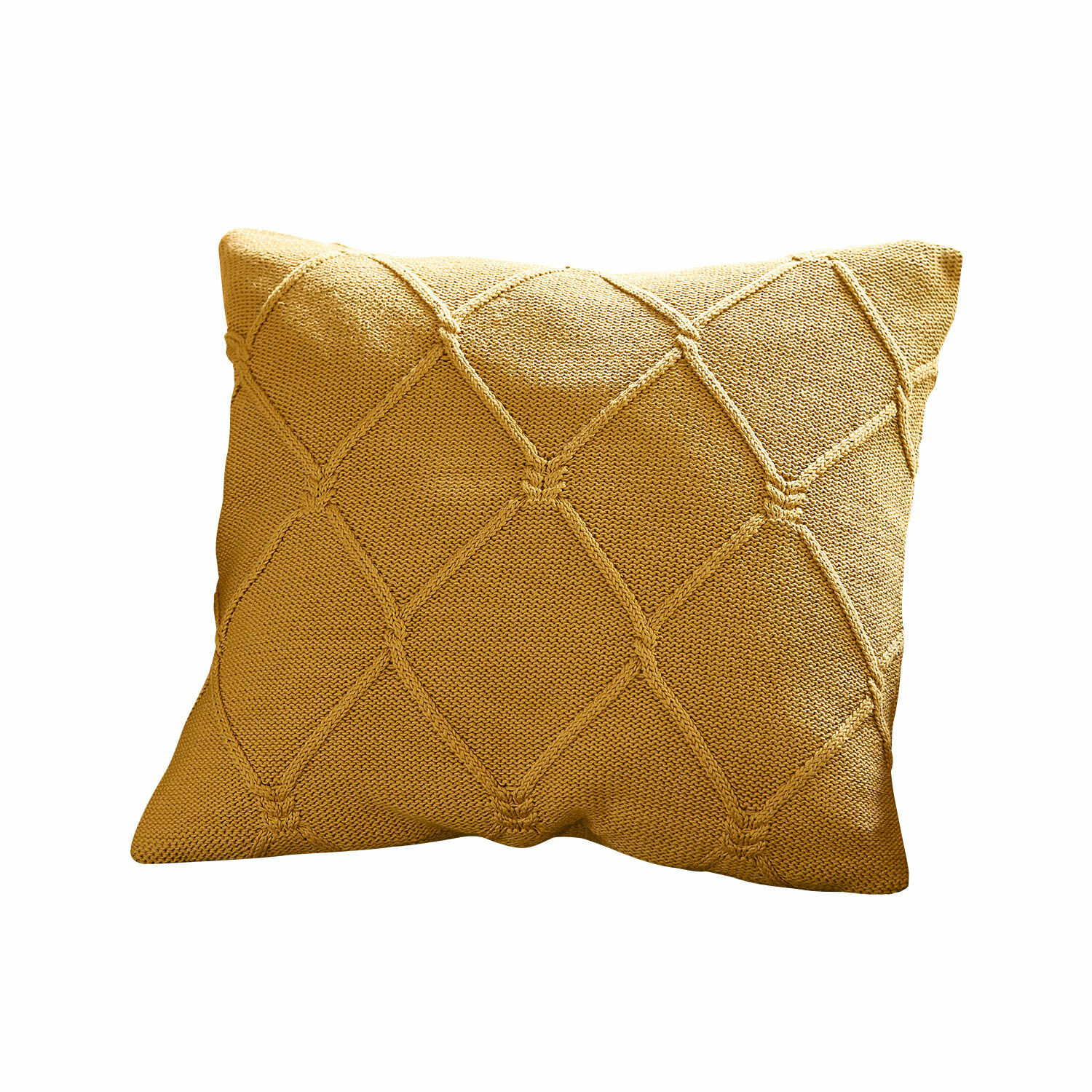 Funda de cojín Cresil Cojín decorativo mostaza con diseño trenzado, suave y elegante para sala de estar