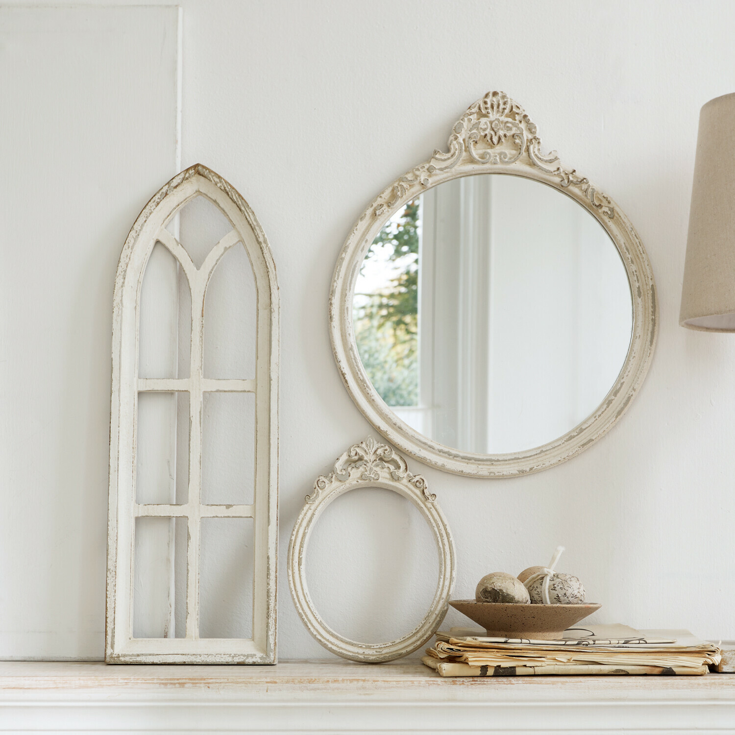 Set de 3 con espejo y ventanas decorativas Morilev