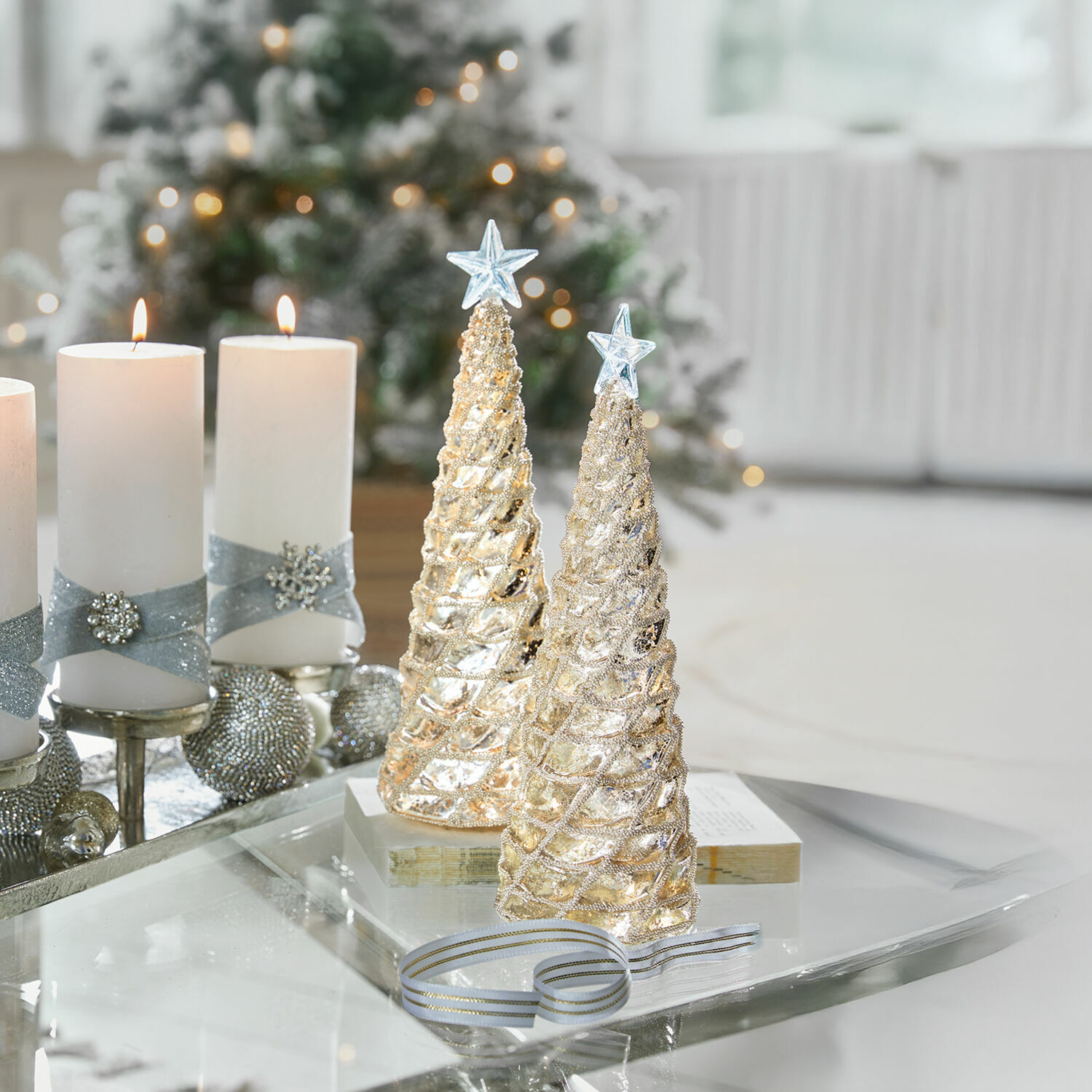 Árbol decorativo set de 2 Glitter